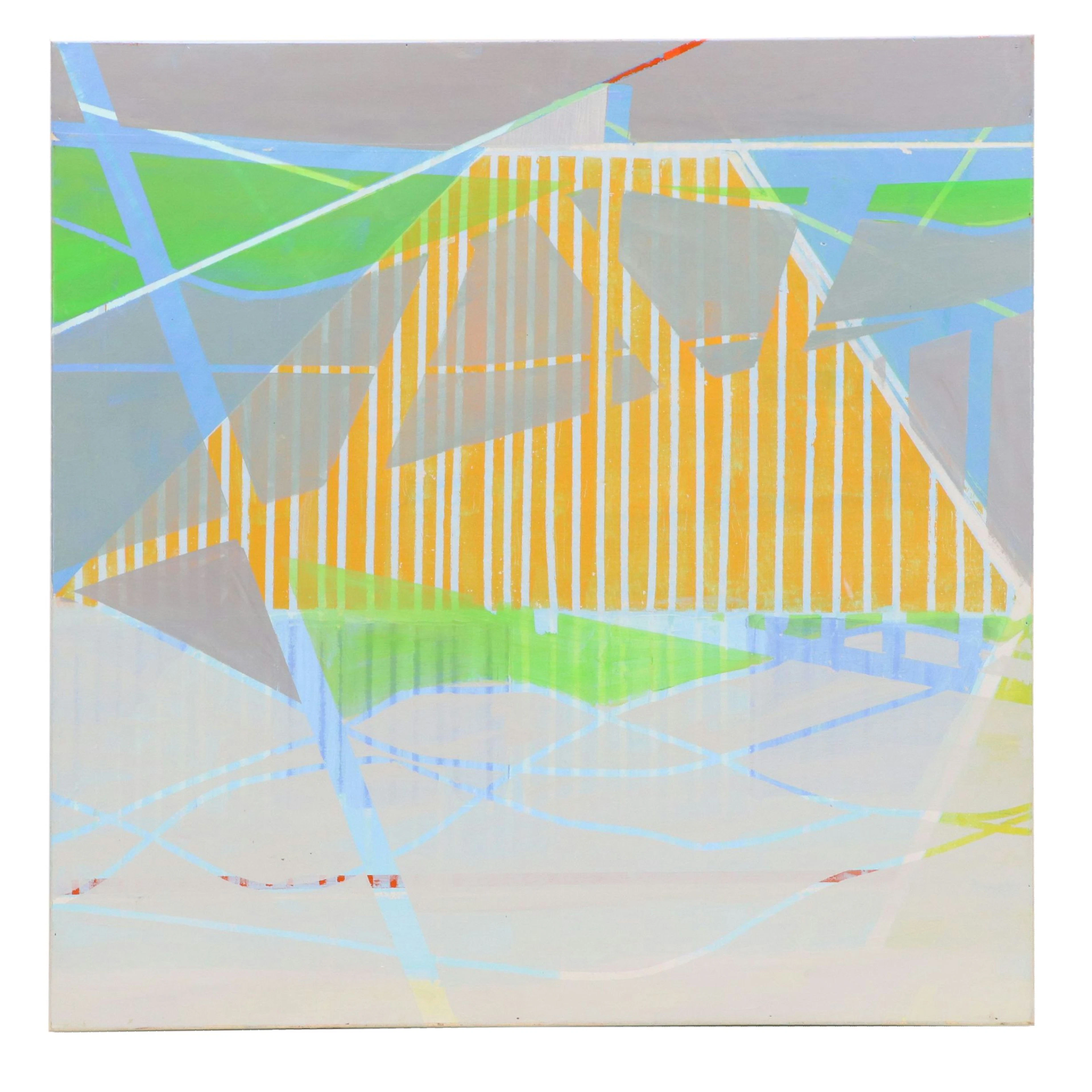 Sally Bowring Abstract Acrylic Painting "Stripes Forever," 2016