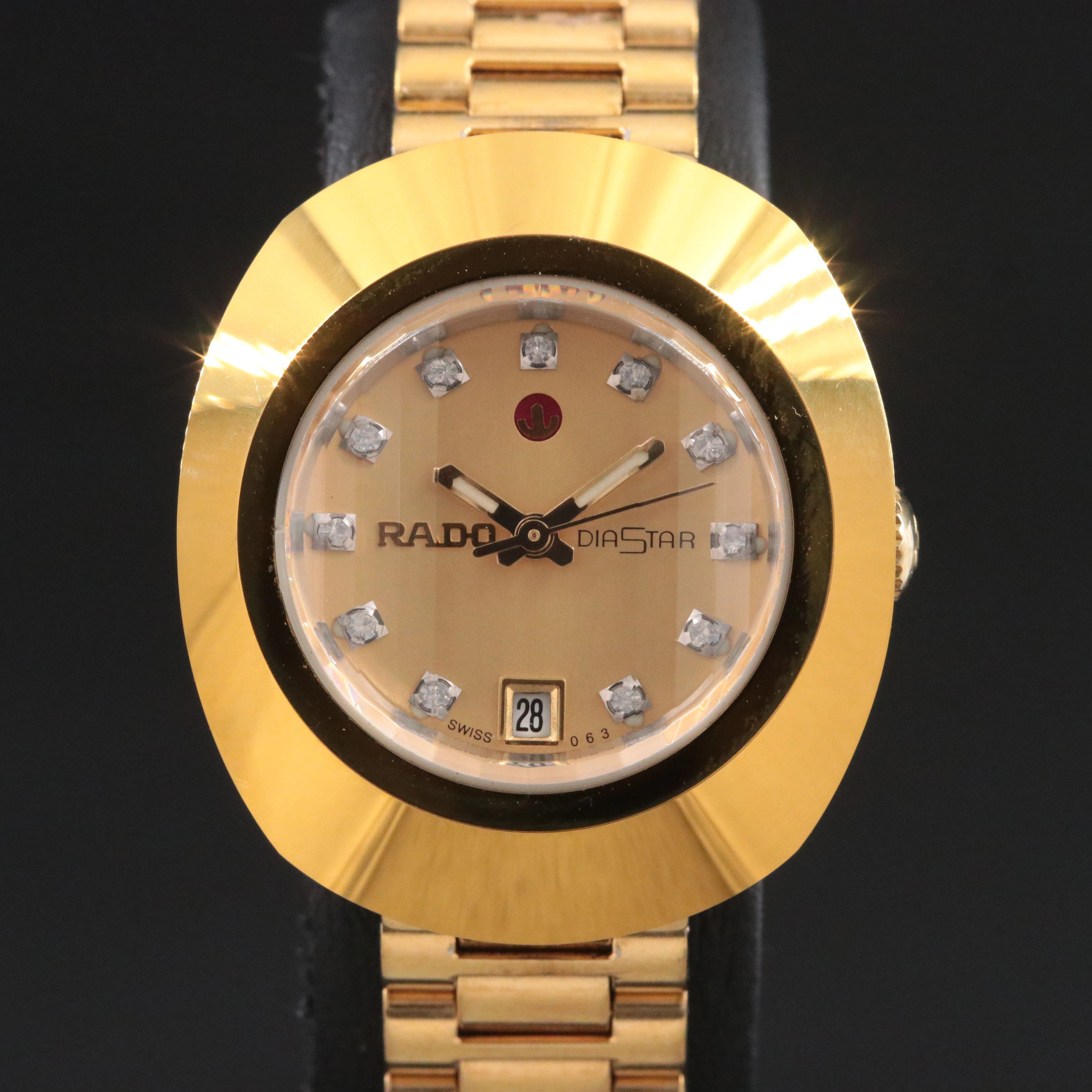 Rado DiaStar Gold Plated Tungsten Carbide Rotating Anchor Watch Ref. 557.0416.3