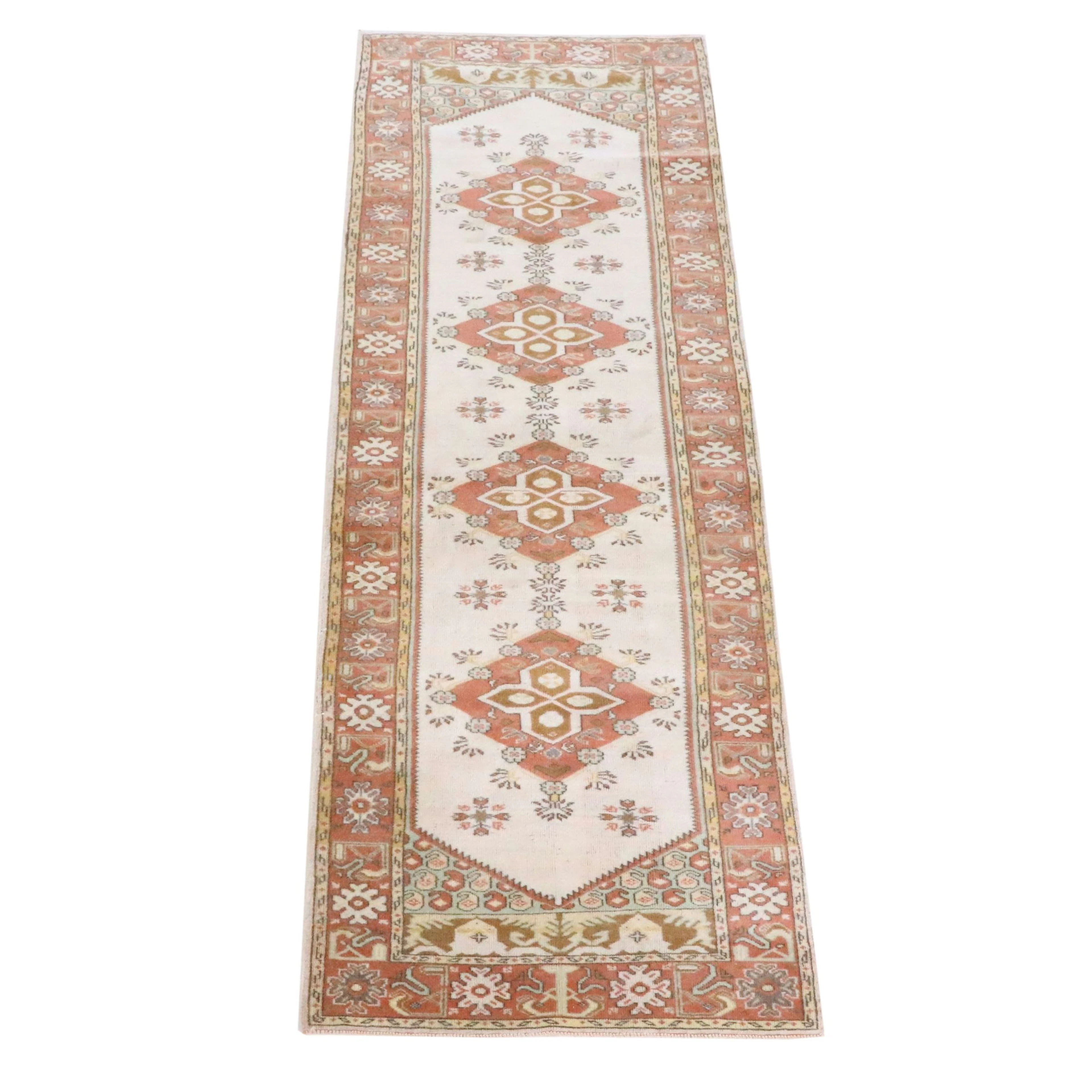 2'11 x 9'4 Hand-Knotted Turkish Anatolian Carpet Runner