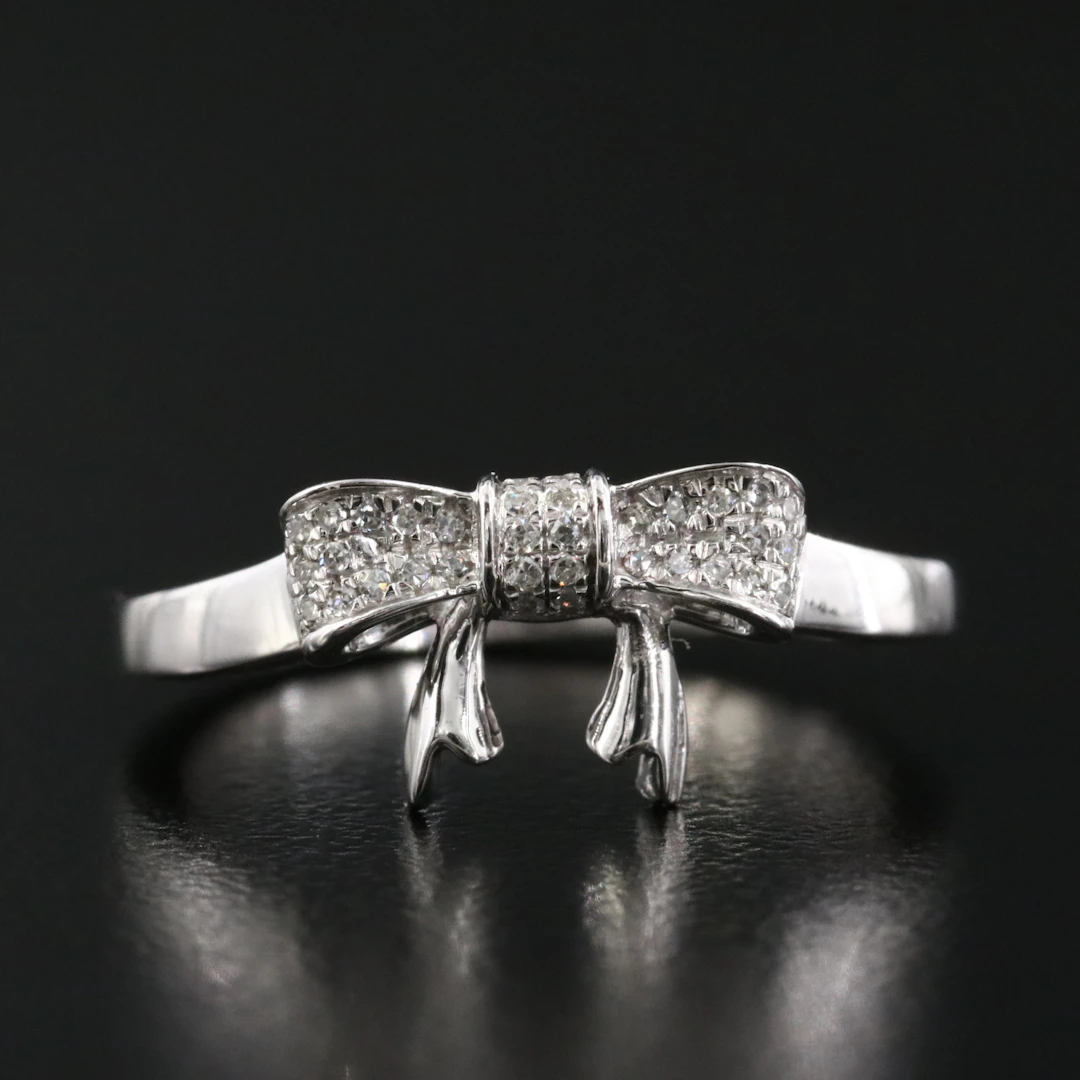 10K 0.11 CTW Diamond Bow Ring