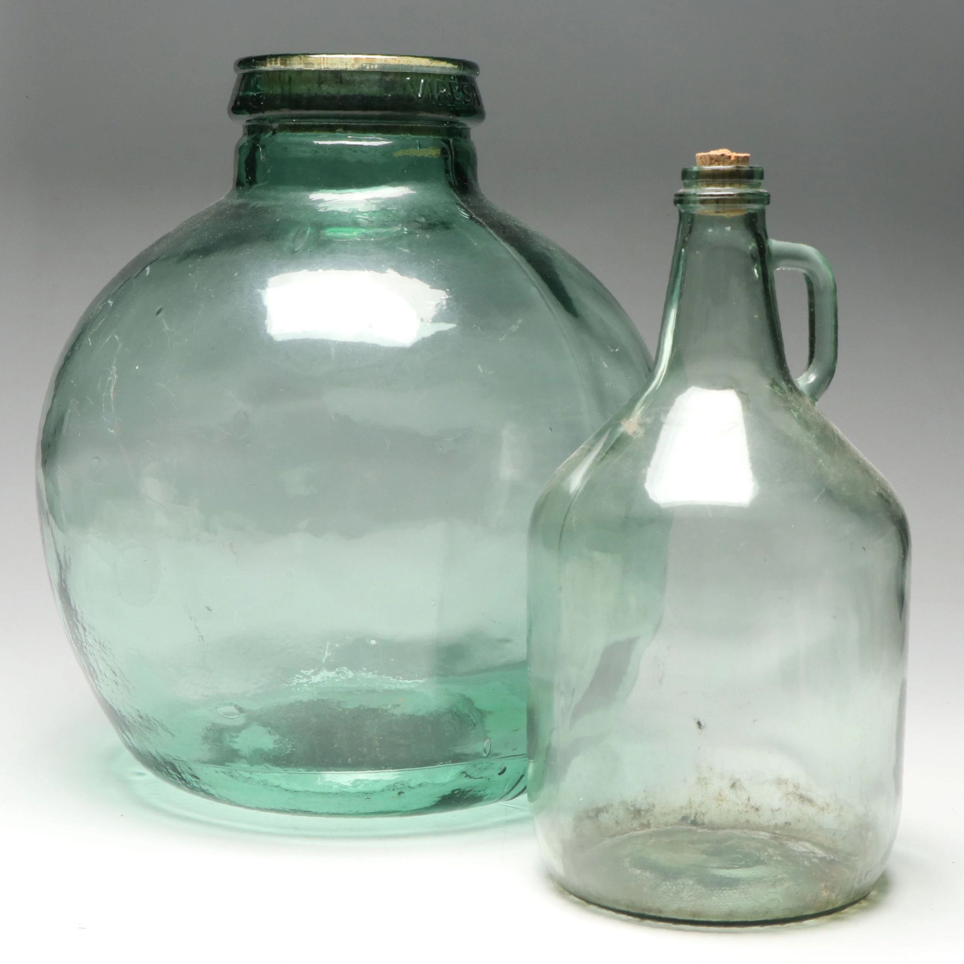 Viresa and Other Green Glass Decorative Bottles