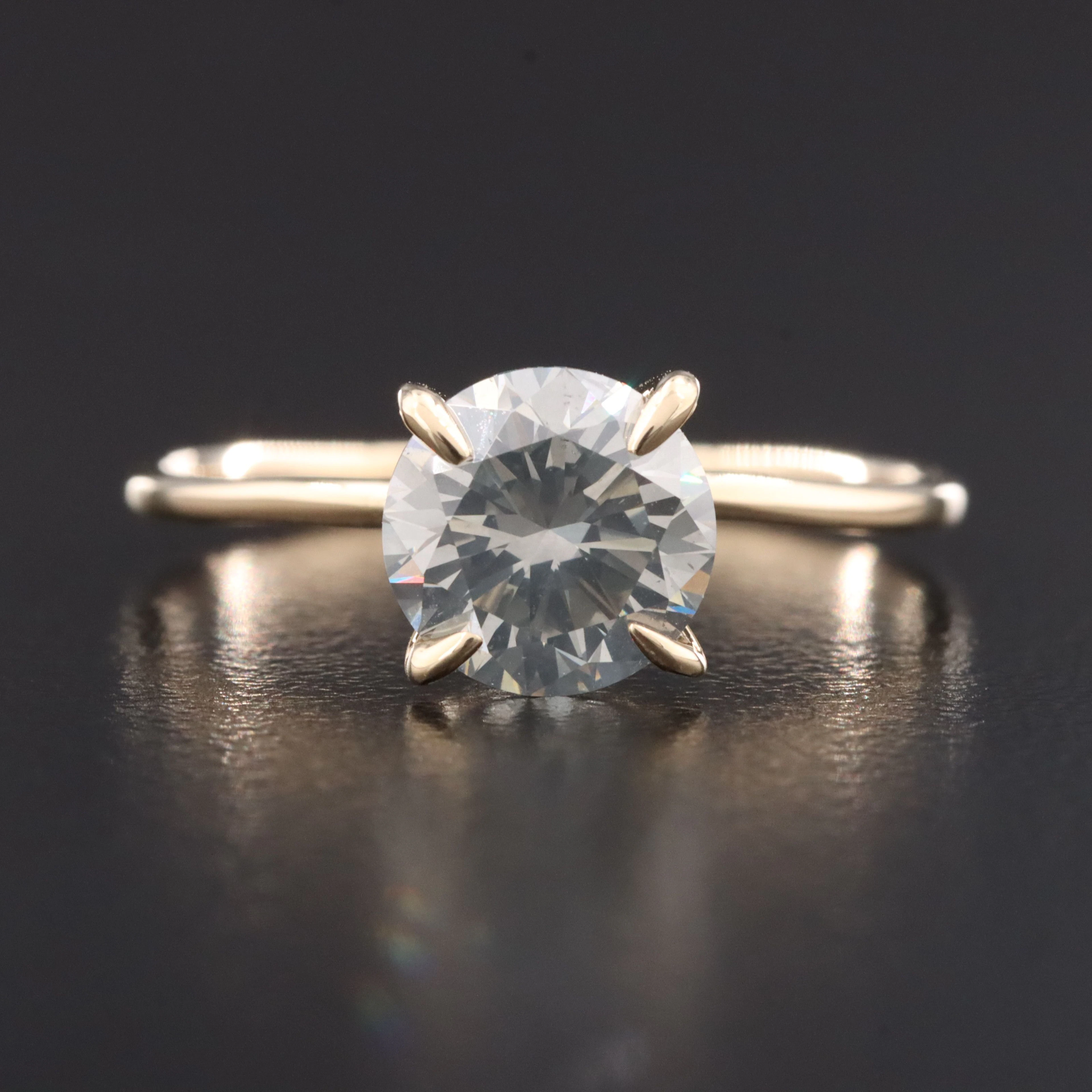 14K 1.55 CT Fancy Grey Diamond Solitaire Ring with IGI Jewelry Report