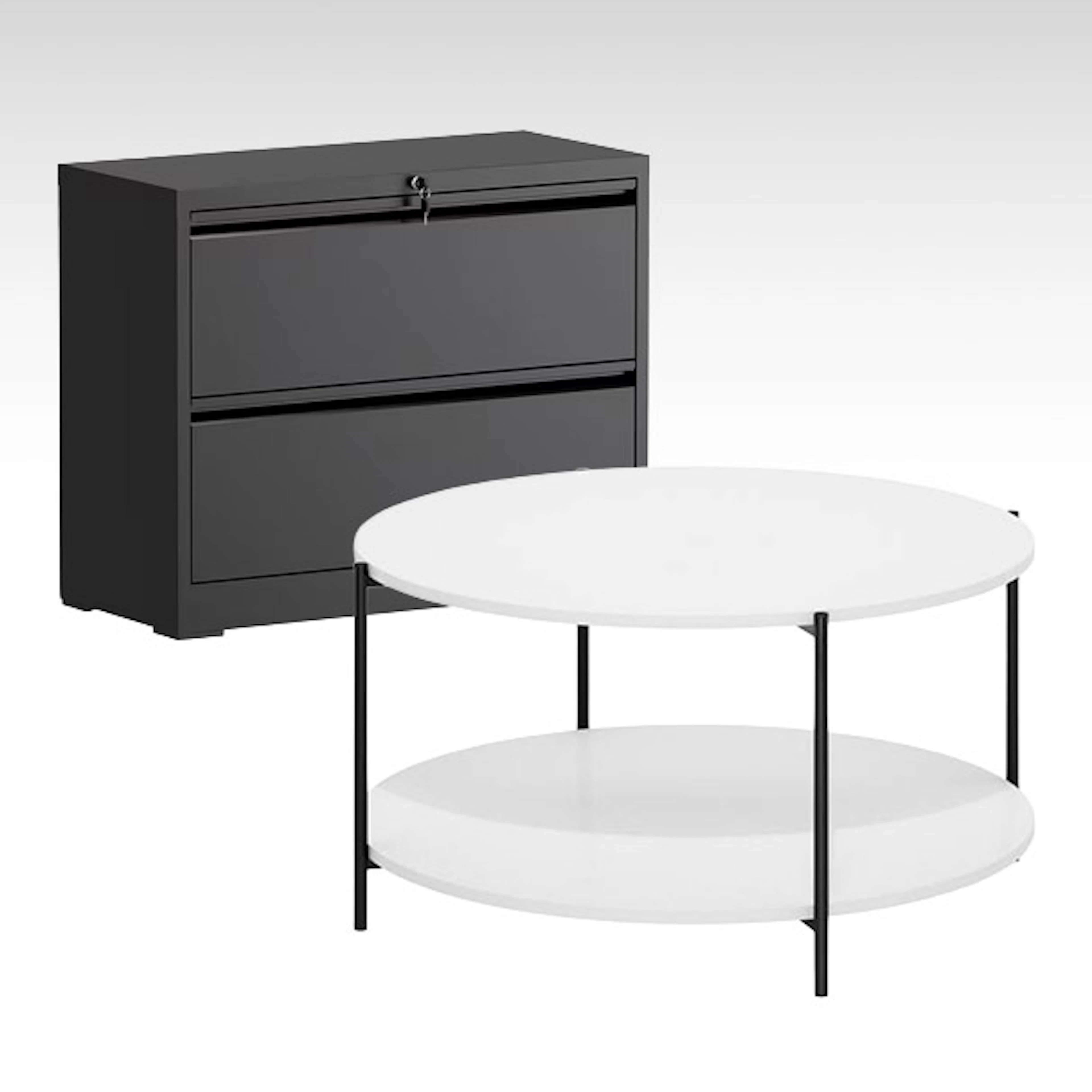 Furinno Besi 2-Tier Round Coffee Table