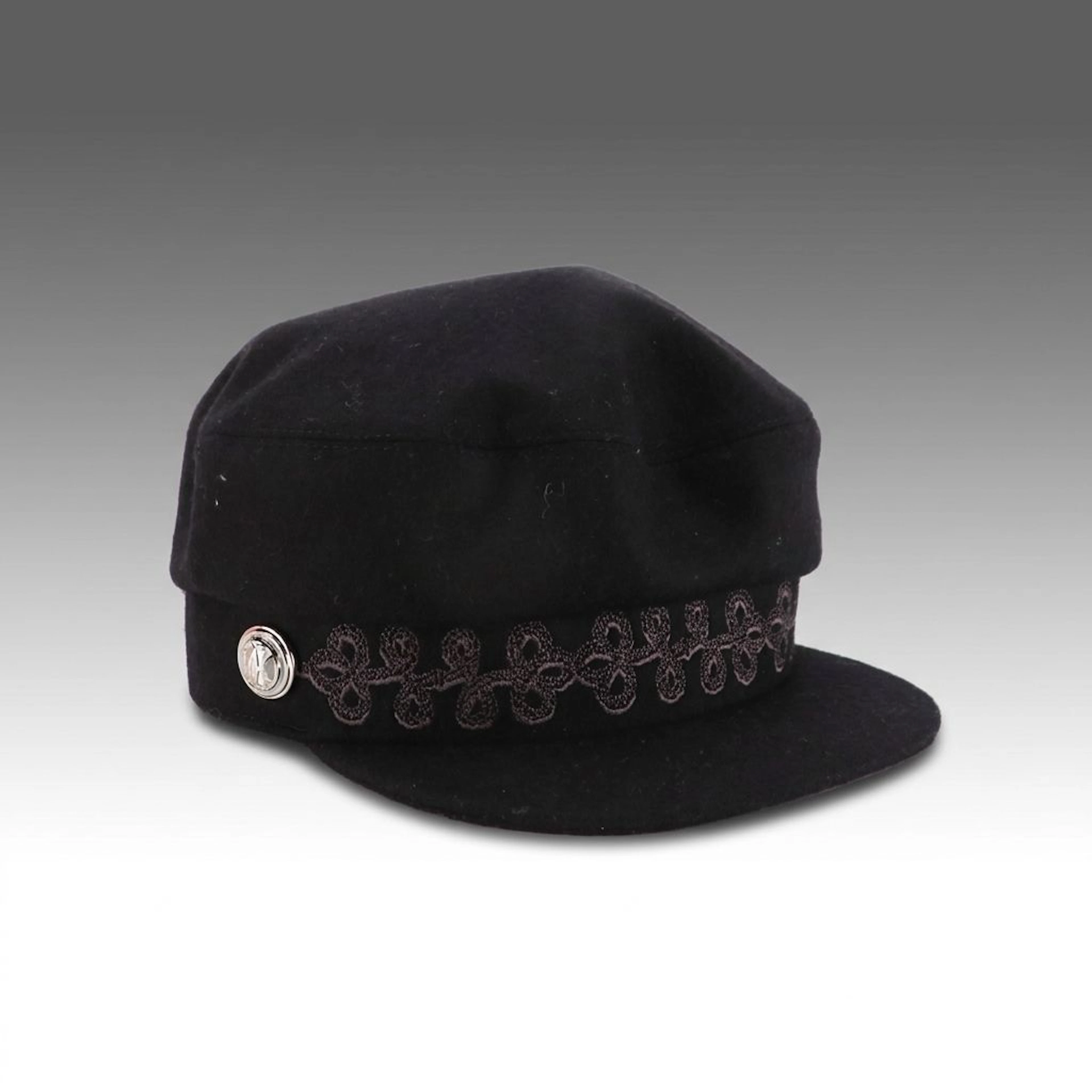 Hermès Cabourg en Finesse Cap in Wool Flannel with Hat Box