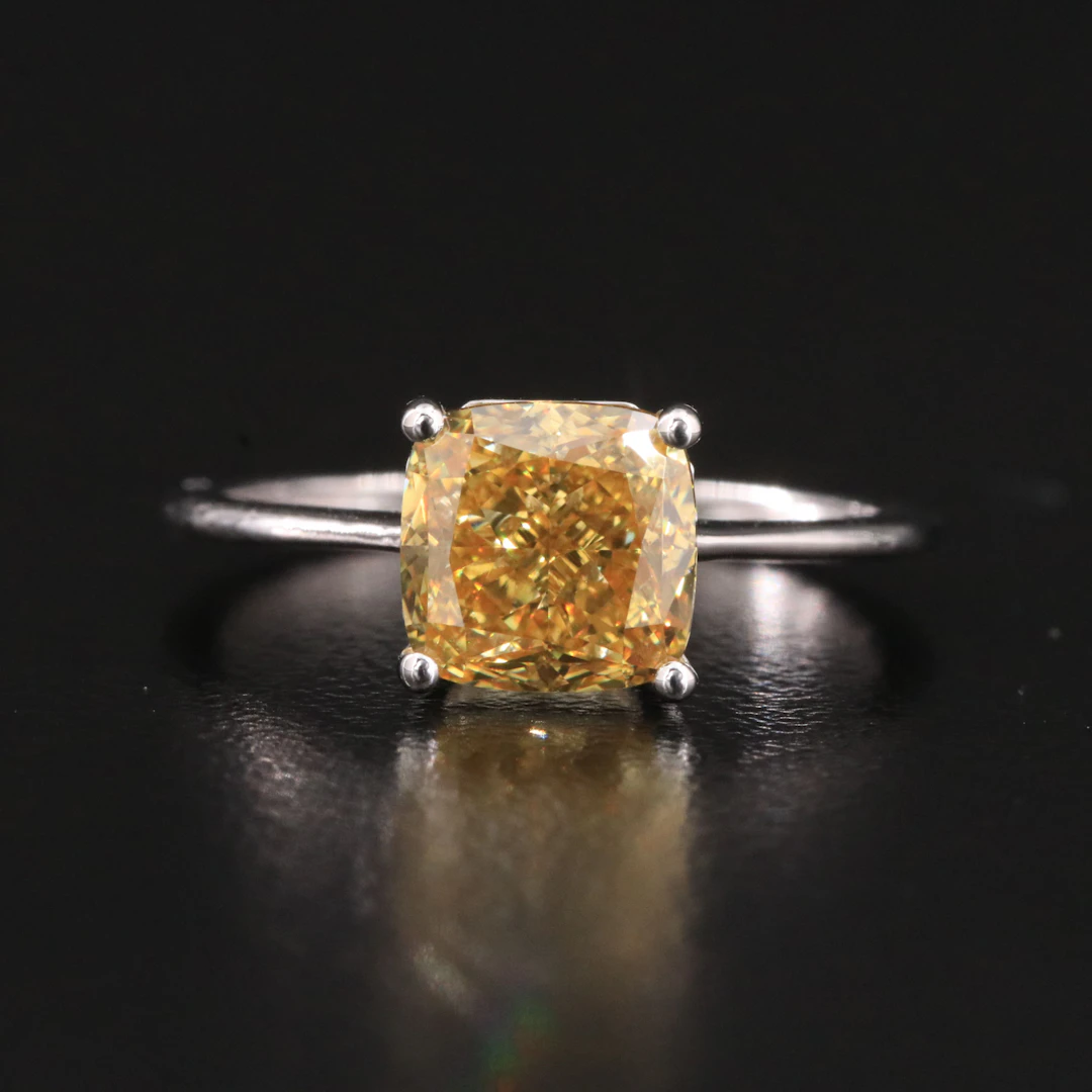 14K 2.11 CT Fancy Yellow Lab Grown Diamond Ring