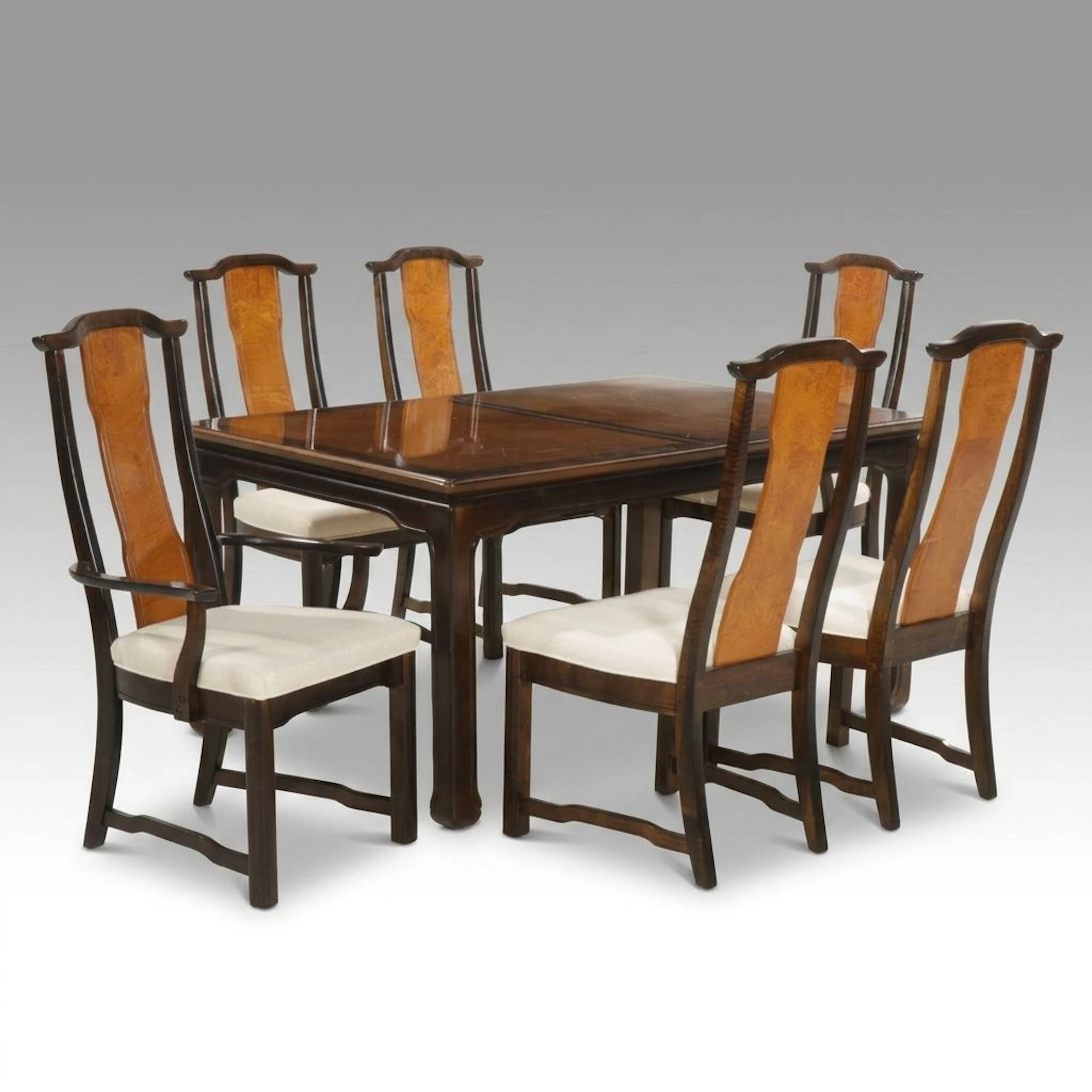 Broyhill Premier "Ming Dynasty" Walnut Dining Set, Late 20th Century