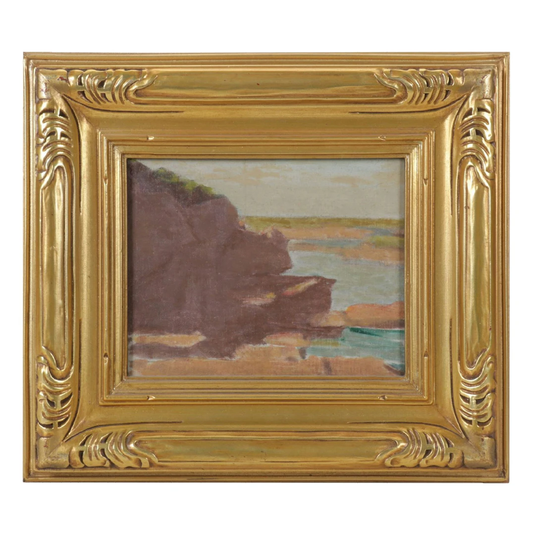 Emma Mendenhall Landscape Oil Painting of a Cliffside Beach