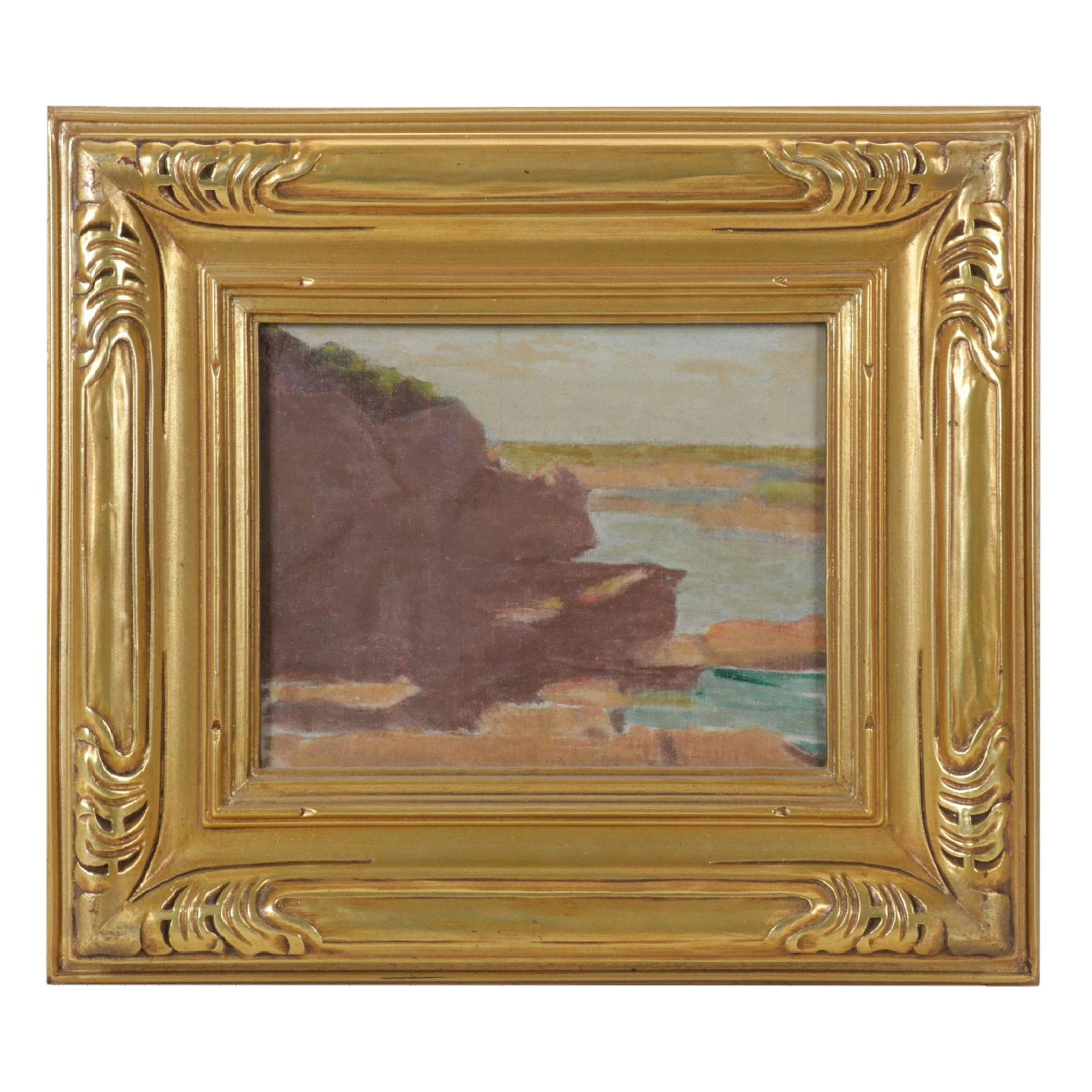 Emma Mendenhall Landscape Oil Painting of a Cliffside Beach