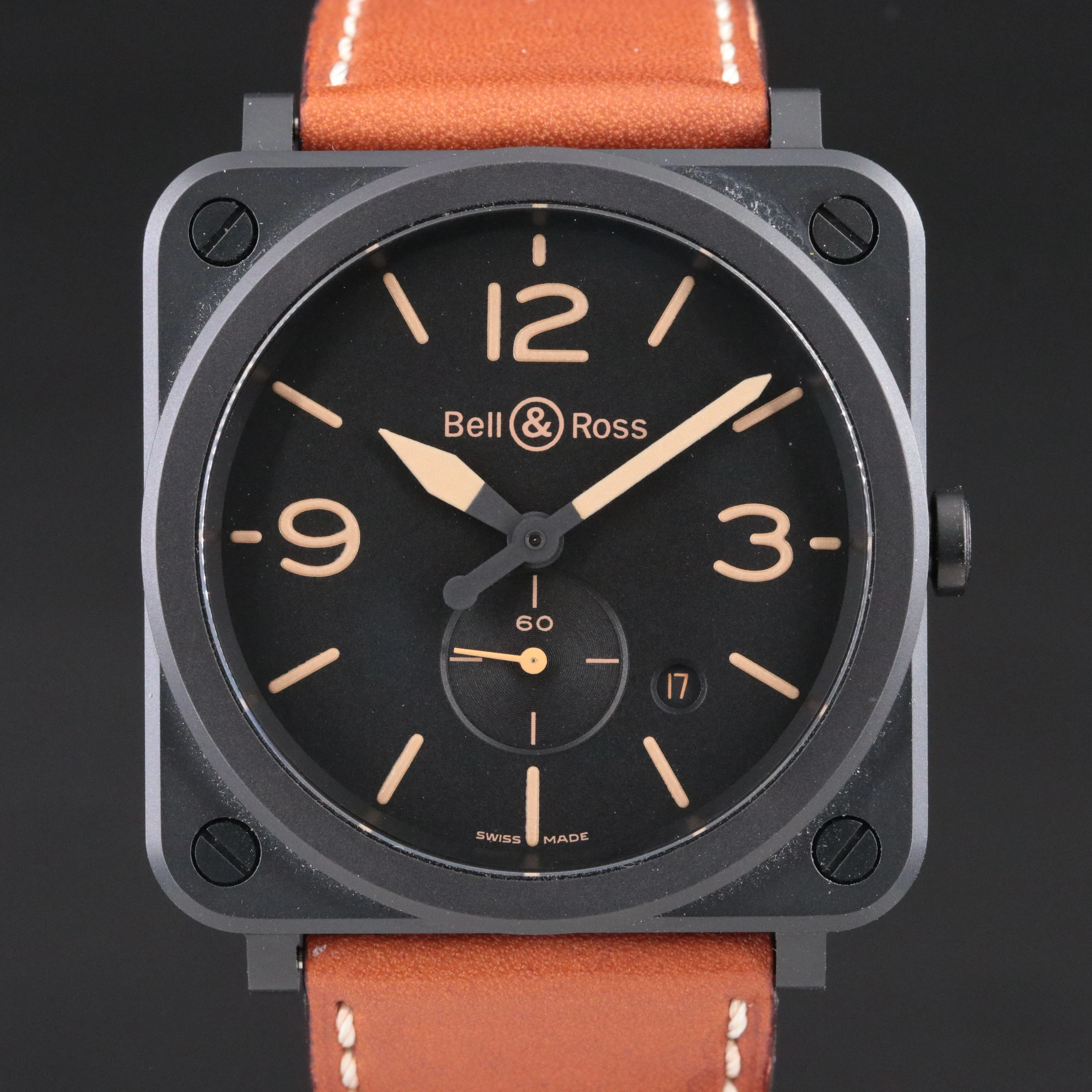 Bell & Ross BRS-64 Ceramic Black Heritage Quartz Watch
