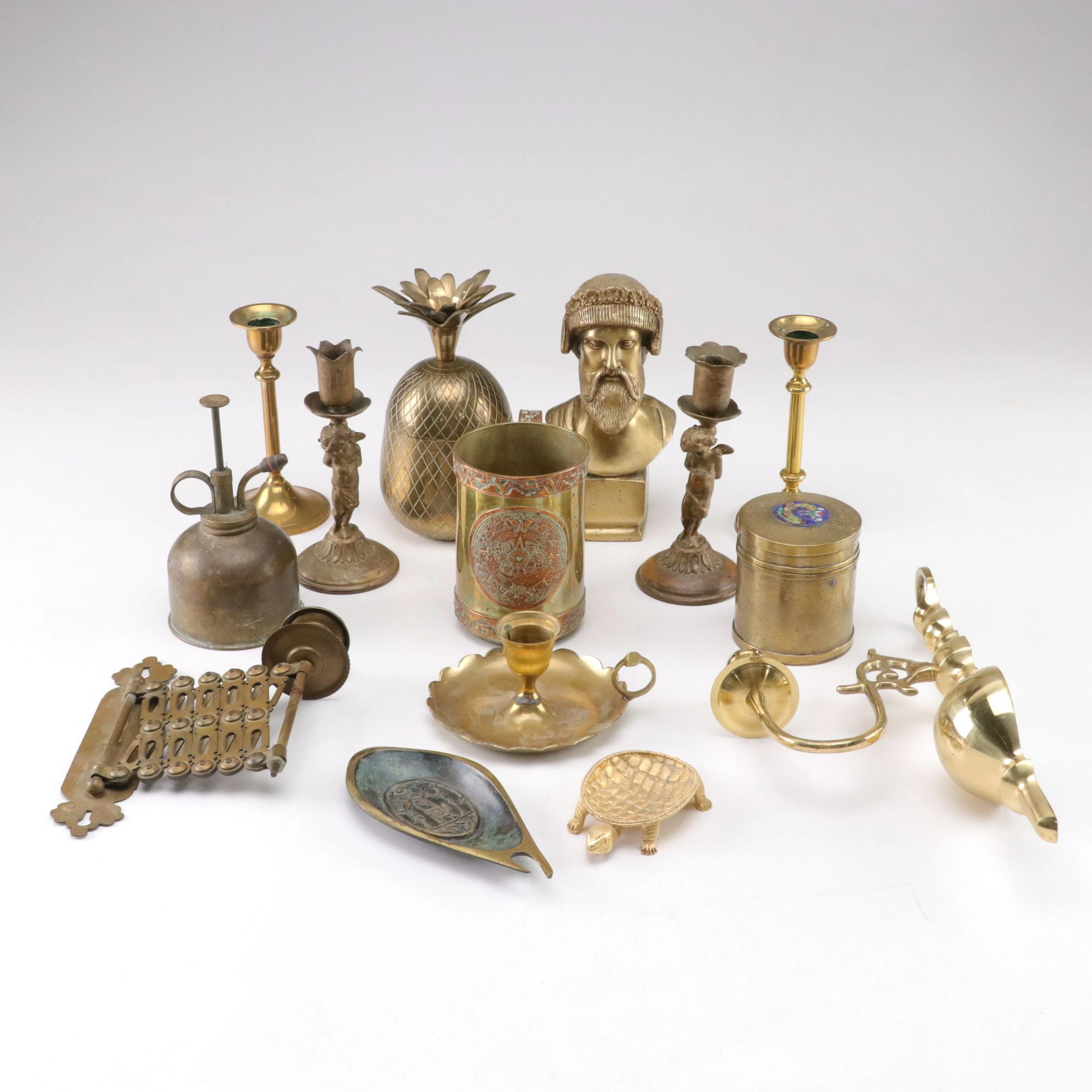 Brass The Talleyrand Jupiter/Zeus, Lidded Pineapple Trinket Container, & More
