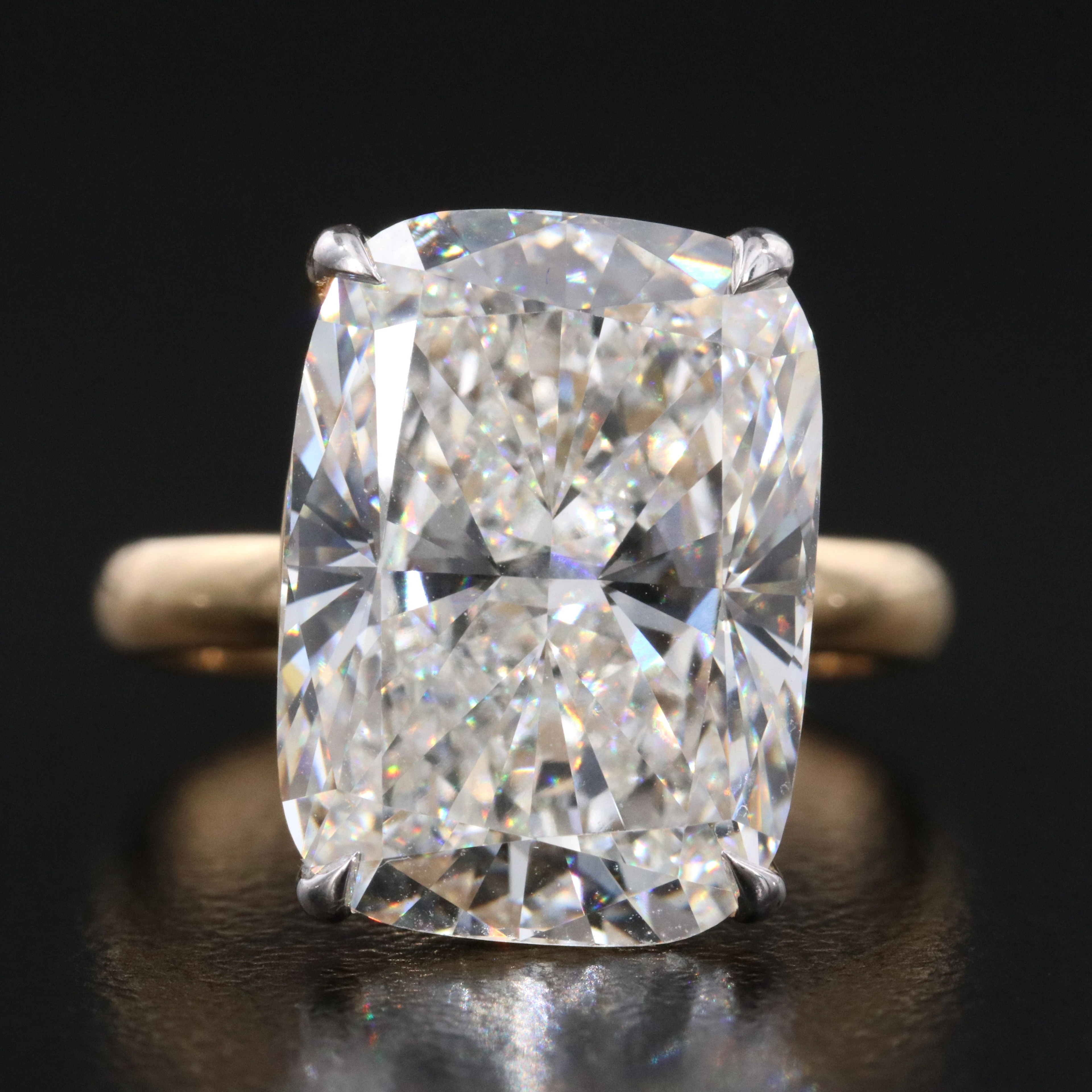 18K 10.34 CT Lab Grown Diamond Solitaire Ring with IGI Report