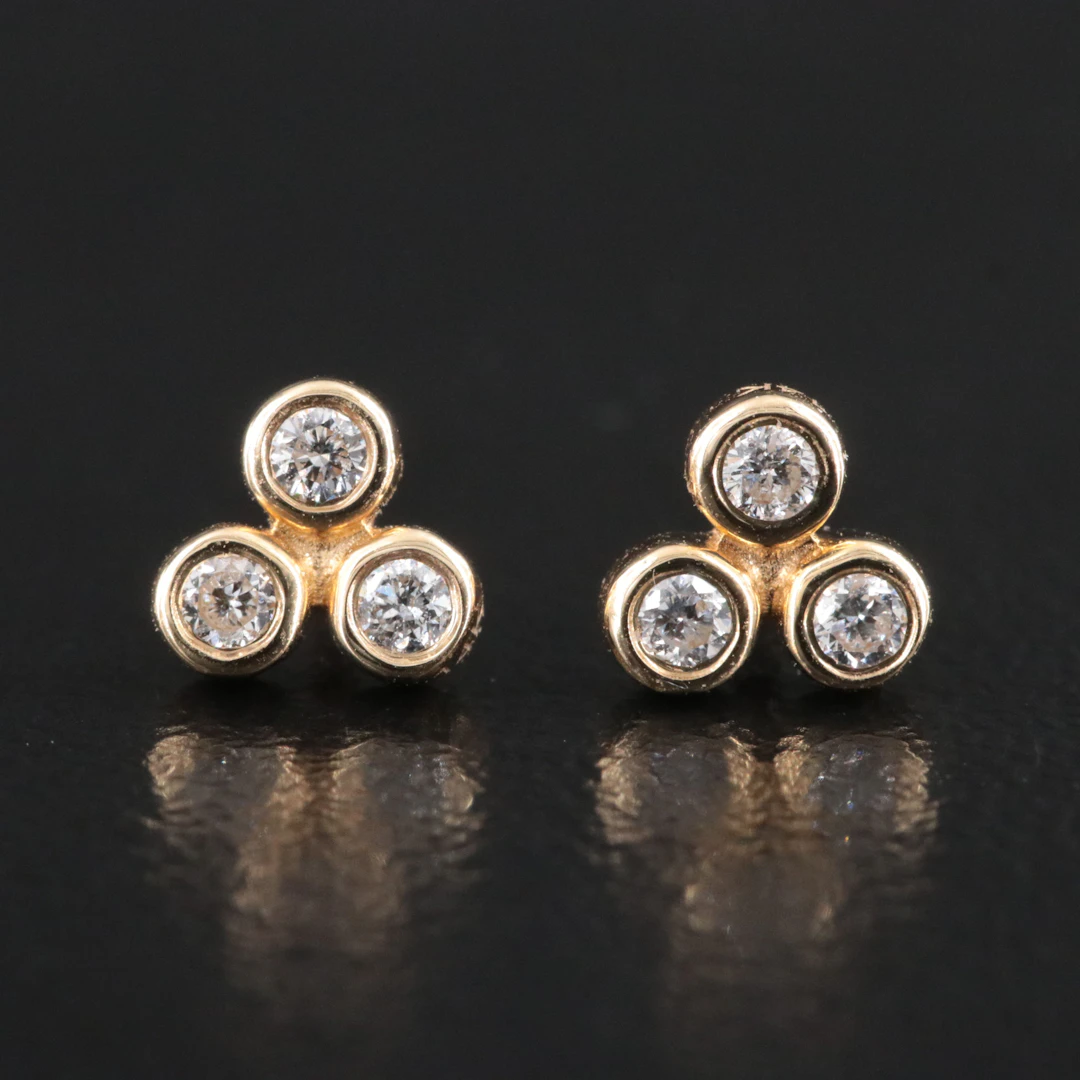 14K 0.12 CTW Diamond Earrings