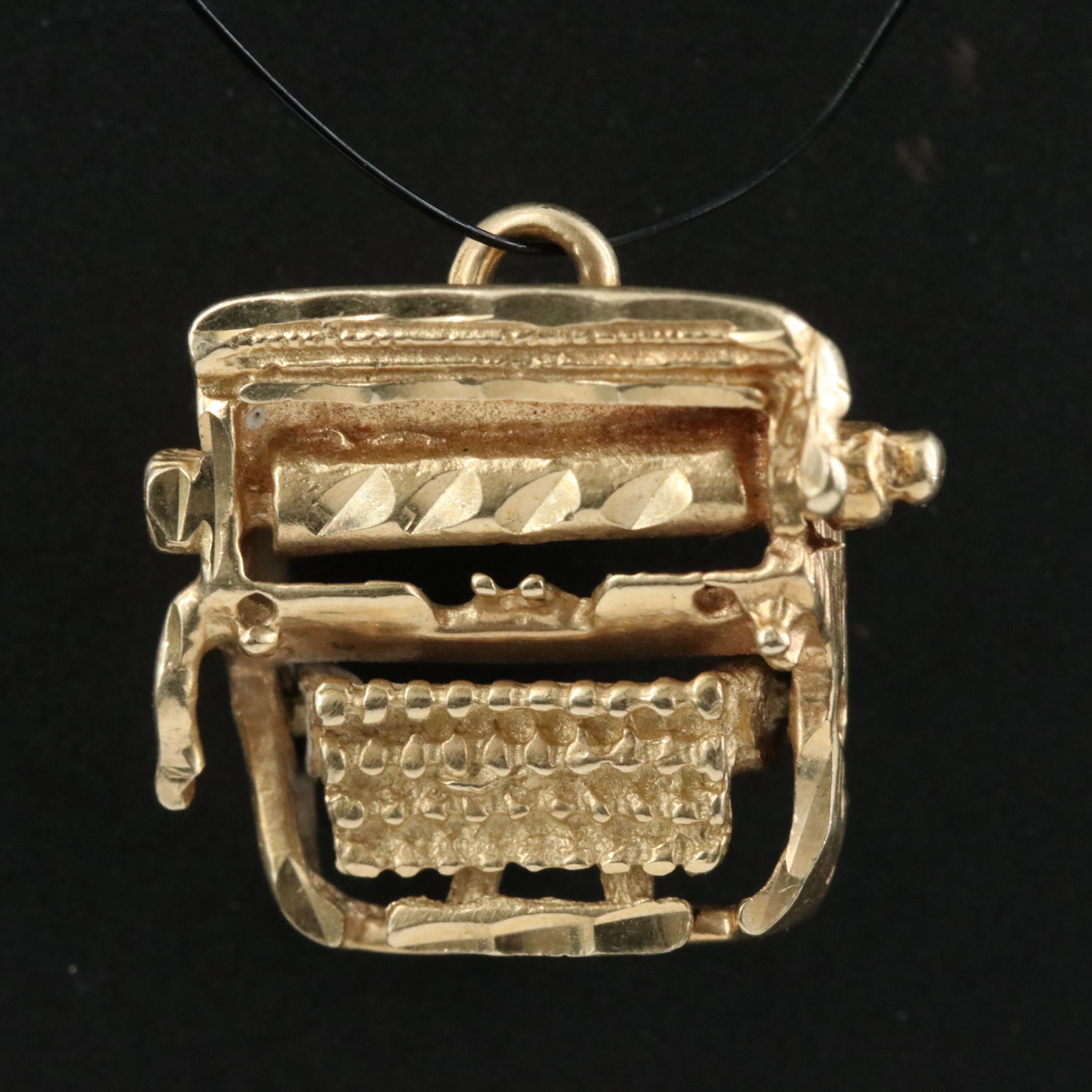 14K Articulated Typewriter Charm