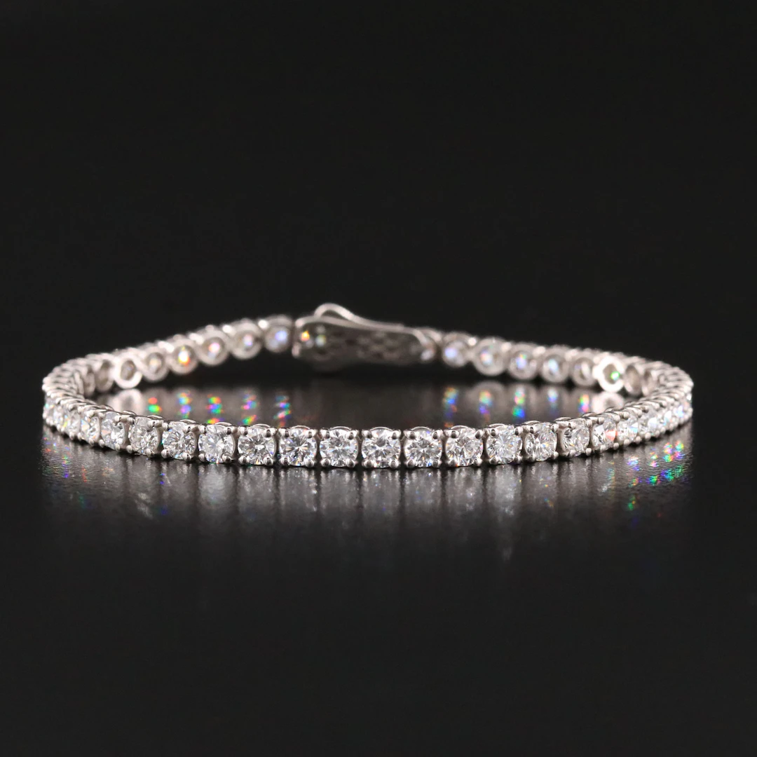 14K 7.72 CTW Lab Grown Diamond Line Bracelet with IGI Jewelry Report