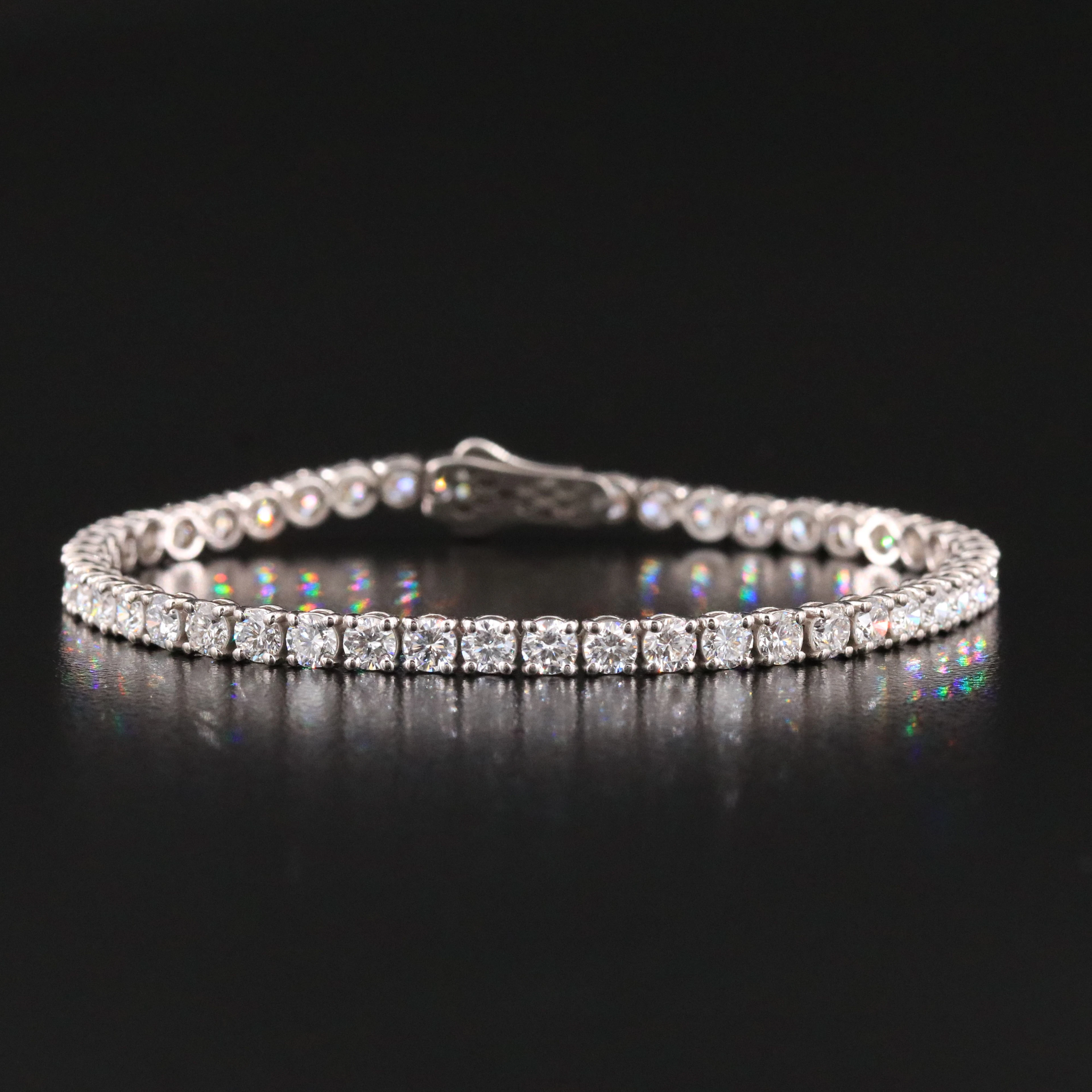 14K 7.72 CTW Lab Grown Diamond Line Bracelet with IGI Jewelry Report