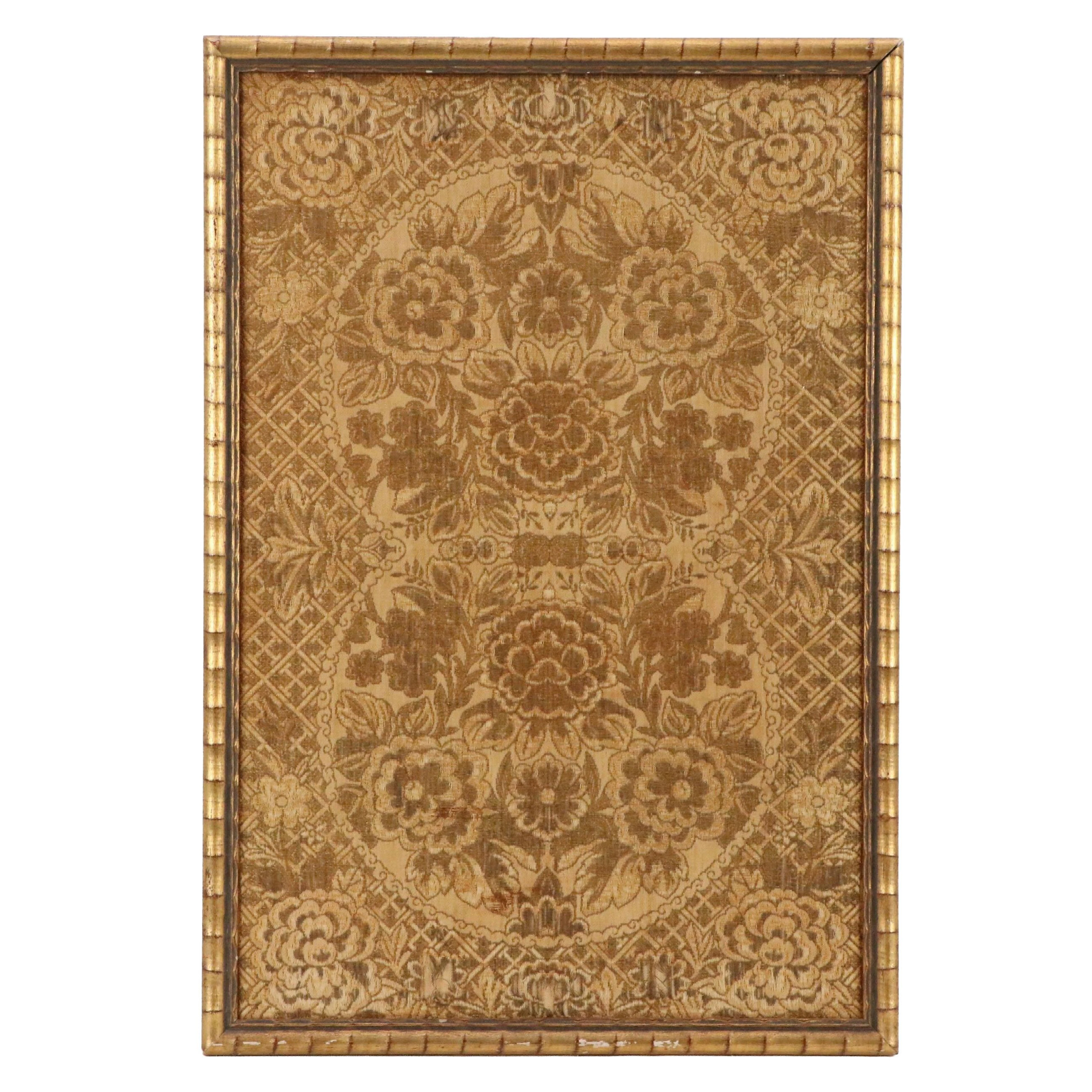 East Asian Brocade or Damask Textile with Floral Motif