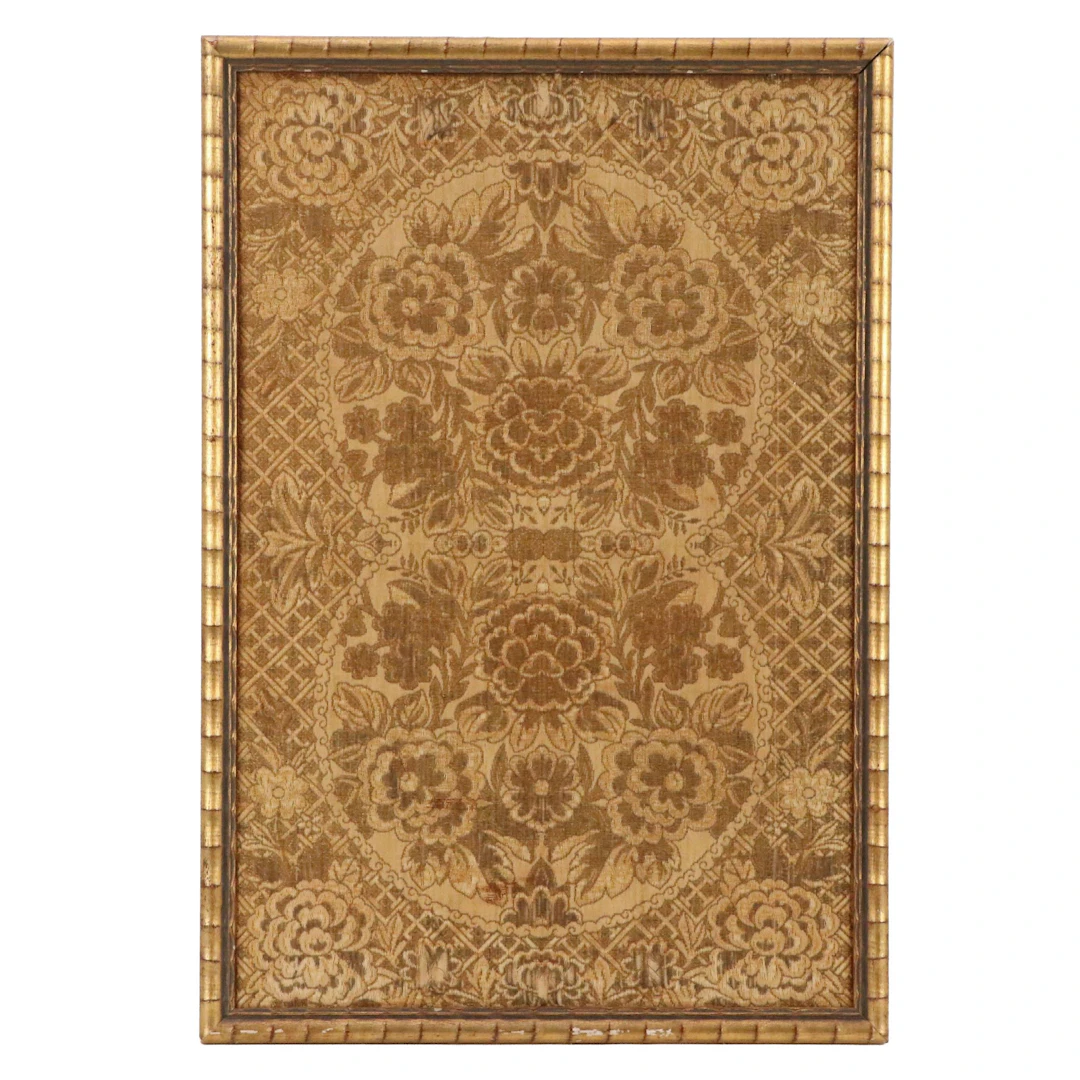East Asian Brocade or Damask Textile with Floral Motif