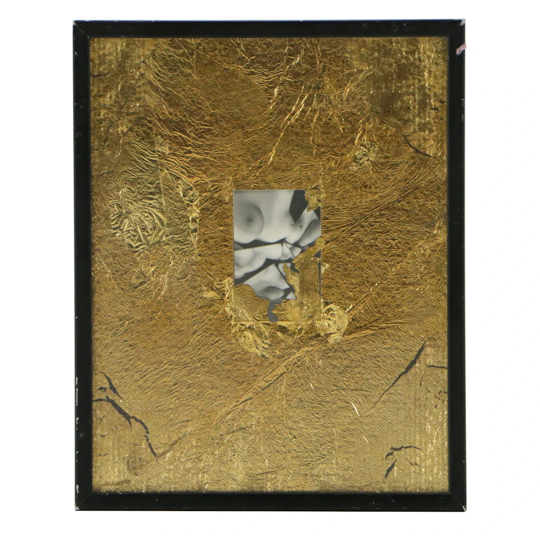 Collage with Gold Leaf and Photograph "Gold Tornado #1," 1982