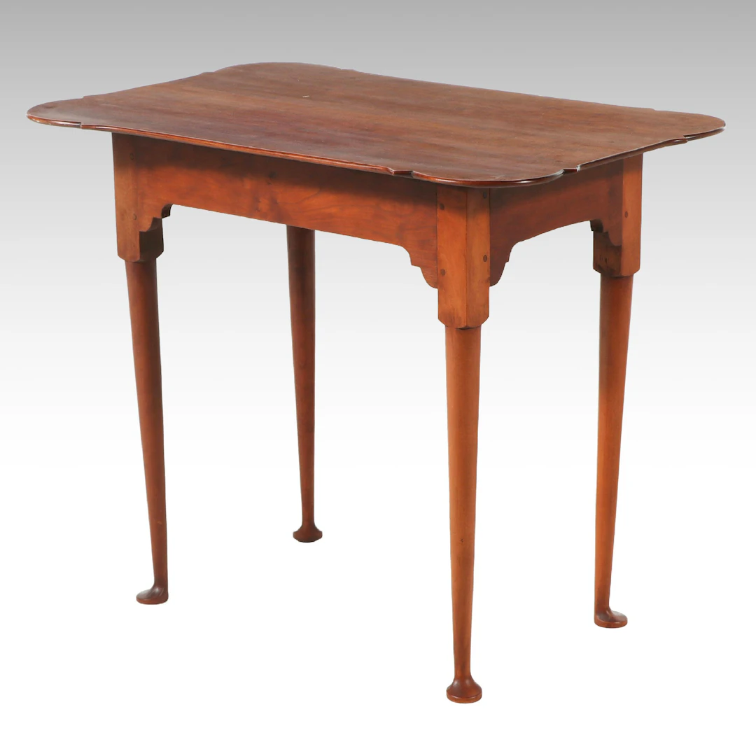 Eldred Wheeler Queen Anne Style Cherrywood Porringer-Top Tea Table