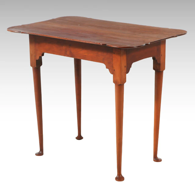 Eldred Wheeler Queen Anne Style Cherrywood Porringer-Top Tea Table