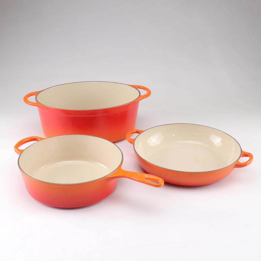Le Creuset "Flame" Enameled Cast IroOval Dutch Oven and Braising and
