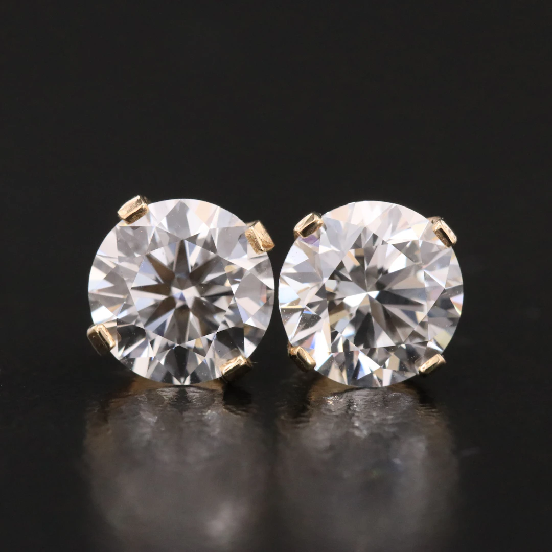 14K 2.00 CTW Lab Grown Diamond Solitaire Earrings