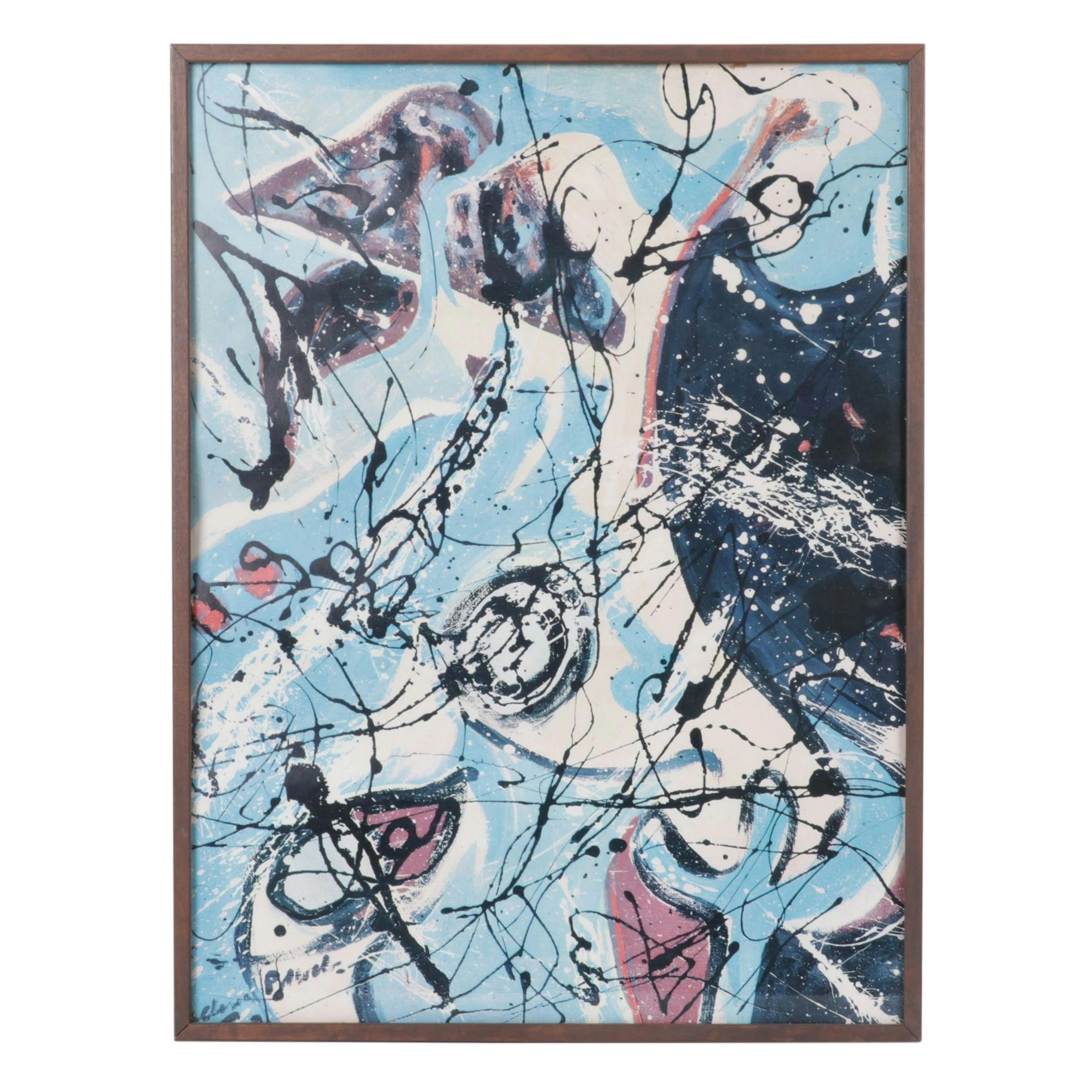 Offset Lithograph After Jackson Pollock "Water Birds", Mid to Late 20th Century