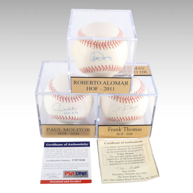 Molitor, Alomar, Thomas HOF Signed Baseballs