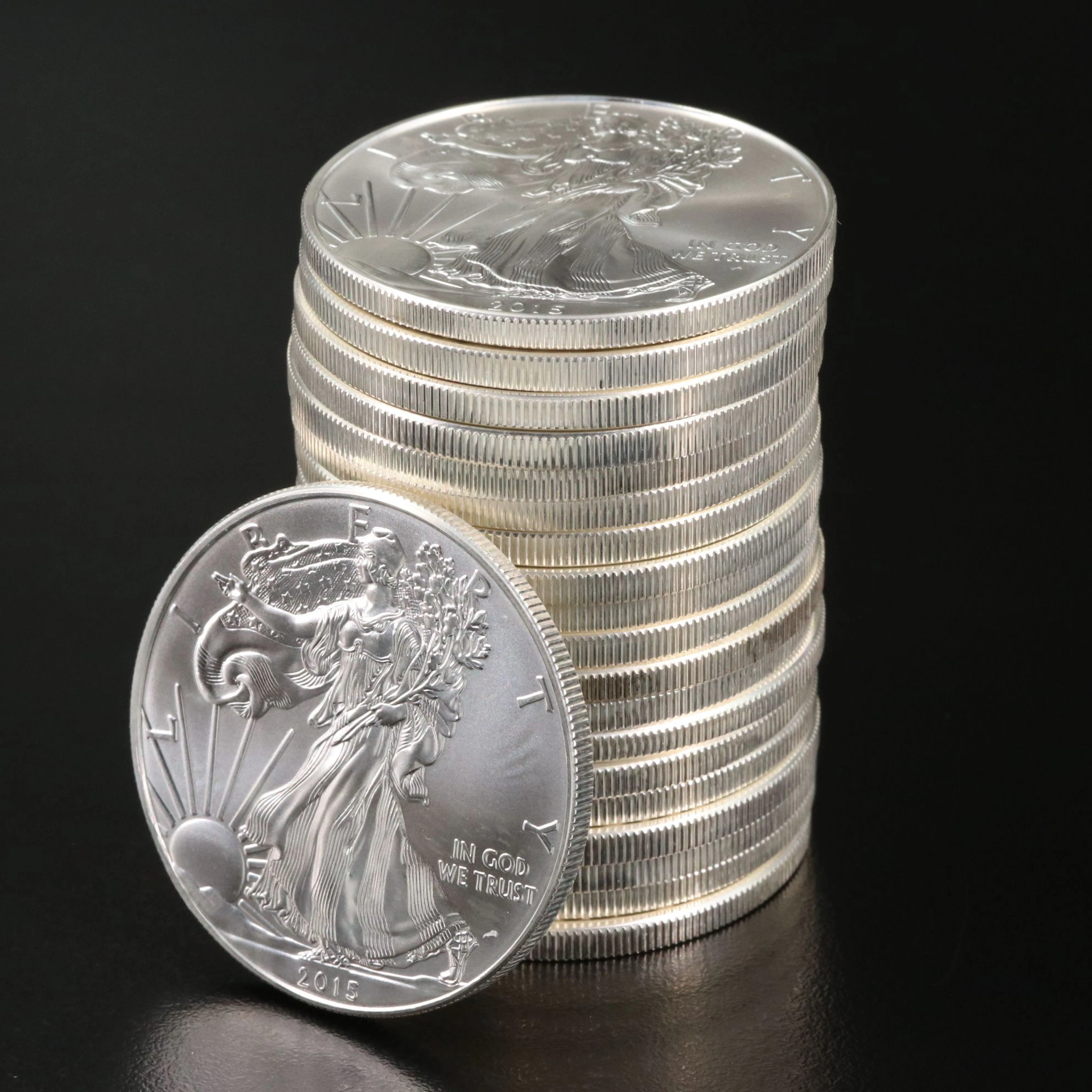 Roll of Twenty American Silver Eagle 1-Oz. Bullion Coins