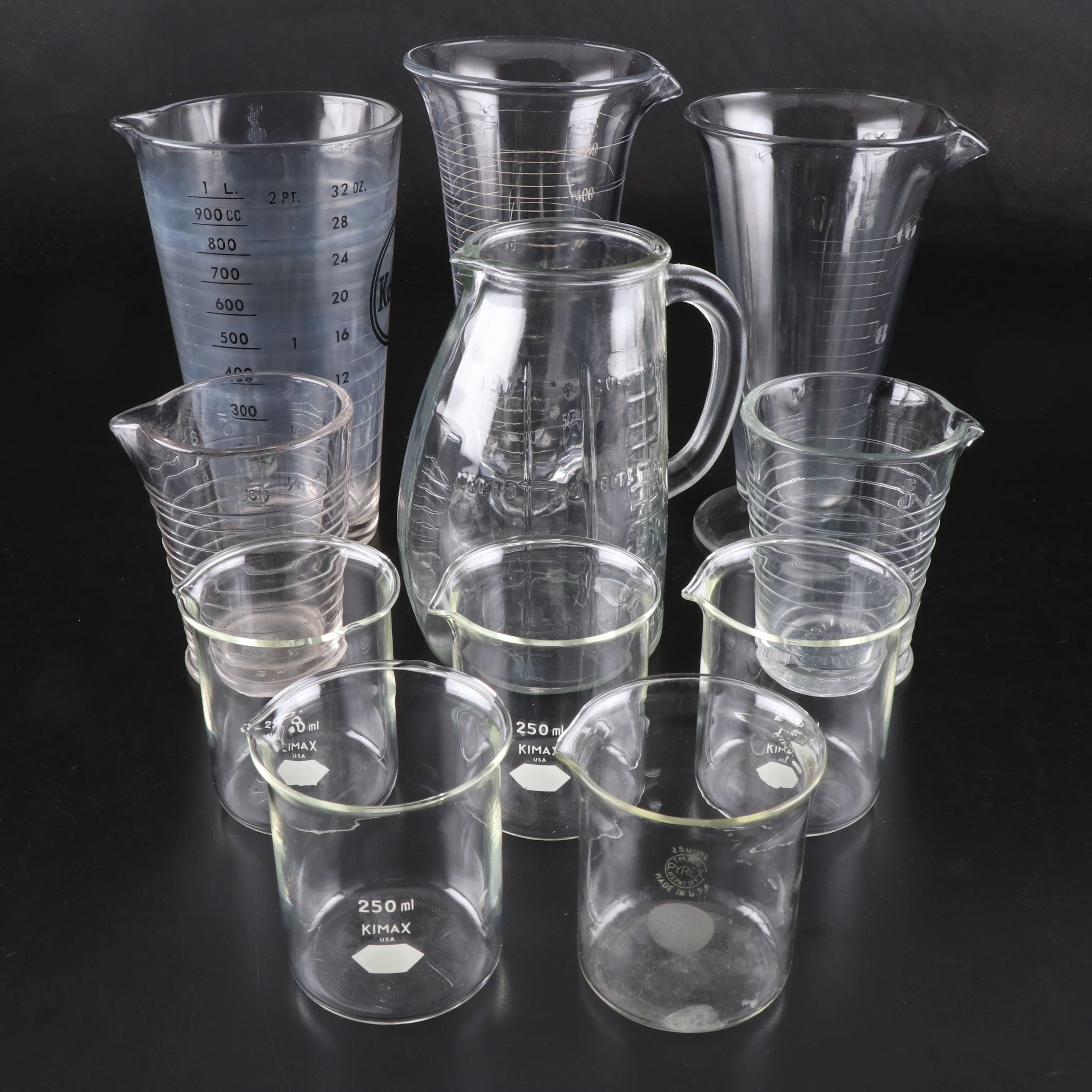 Kimax, Kodak, Glasco and Other Glass Beakers