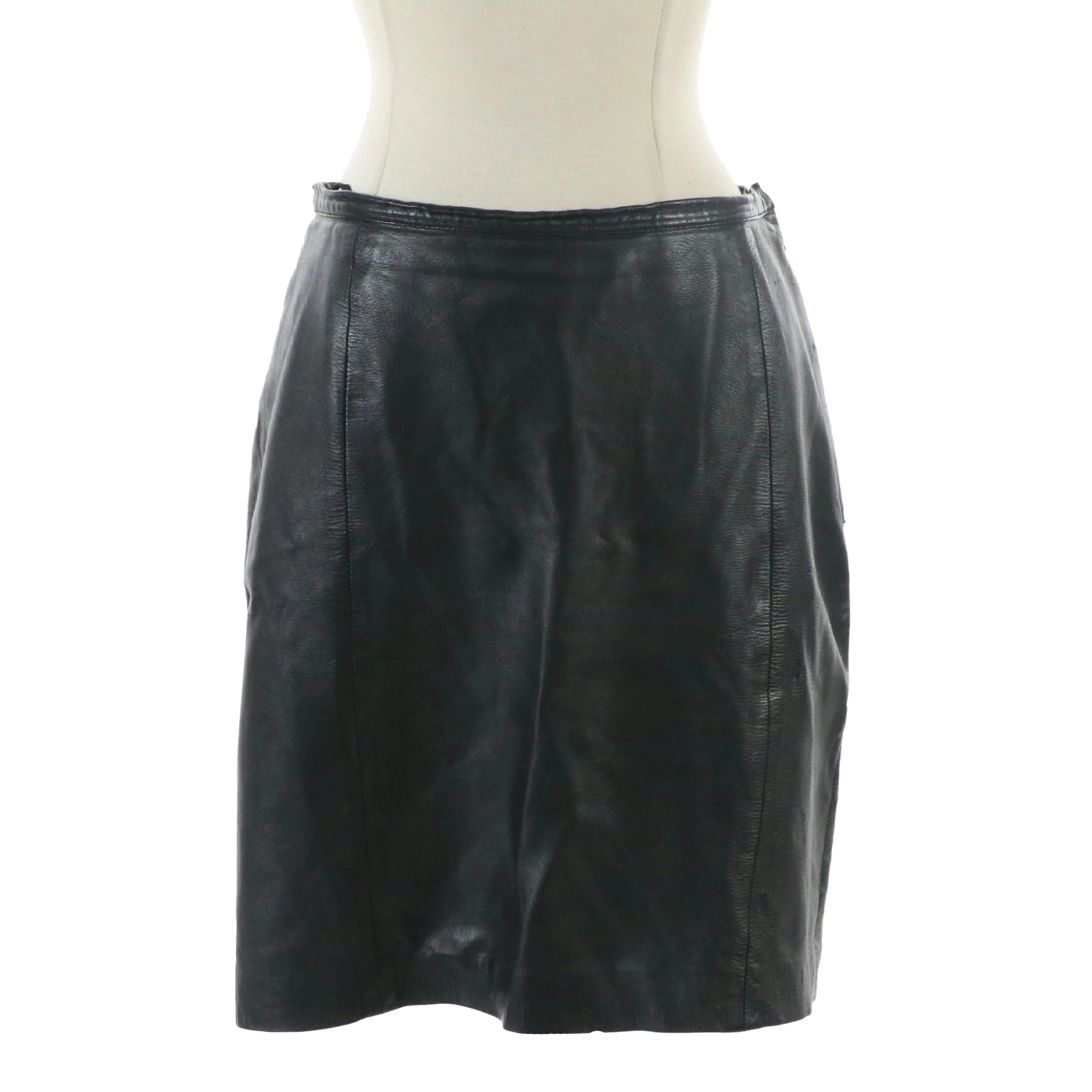 Gucci Black Leather Skirt