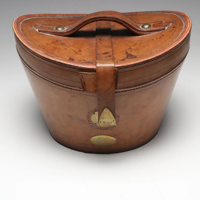 Victorian Leather Top Hat Luggage Box, Late 19th Century