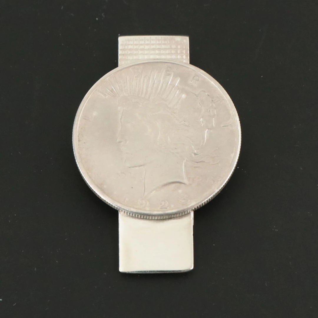 Tiffany & Co. Sterling Silver Money Clip with 1925 Liberty Dollar