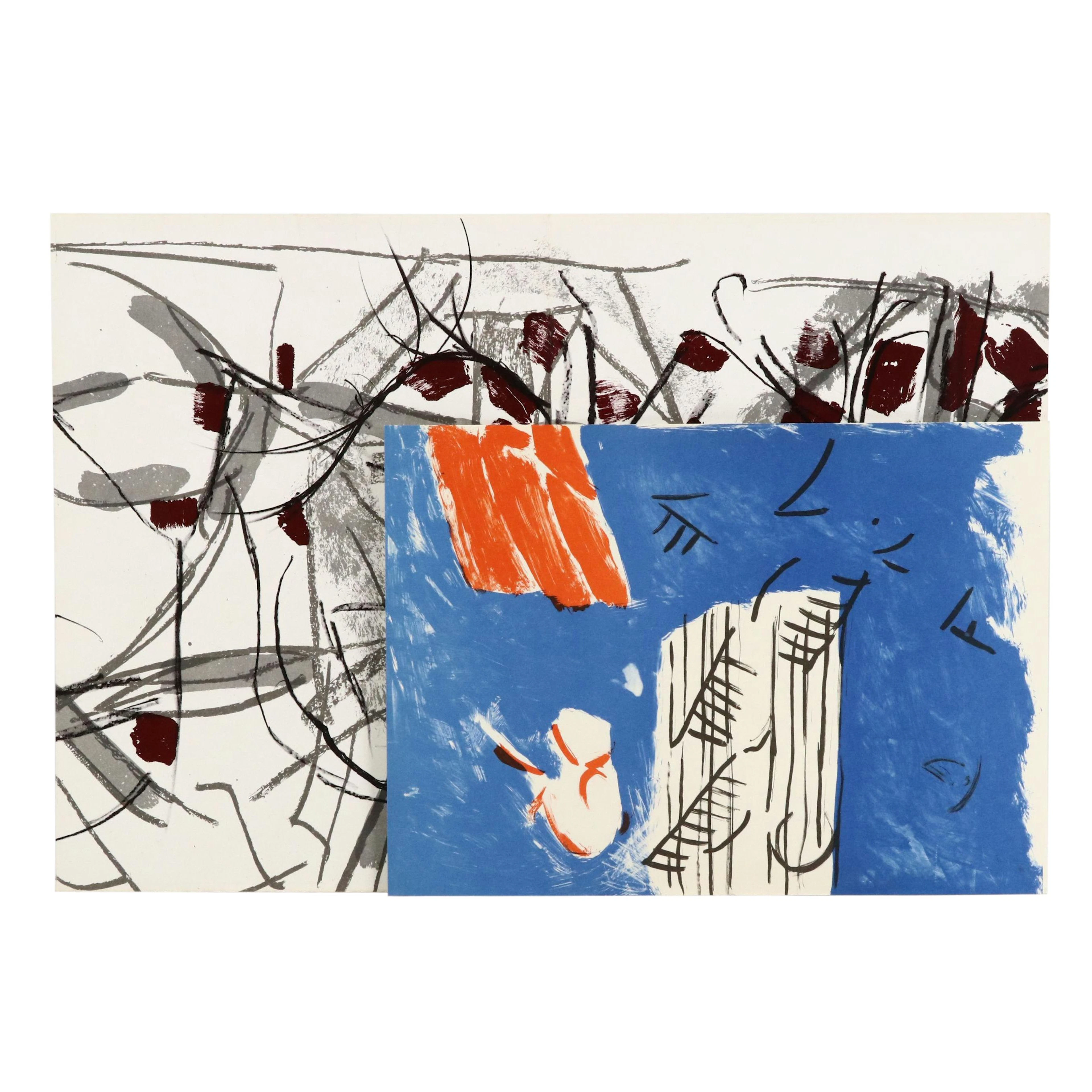 Jean-Paul Riopelle and Pierre Nivollet Abstract Color Lithographs