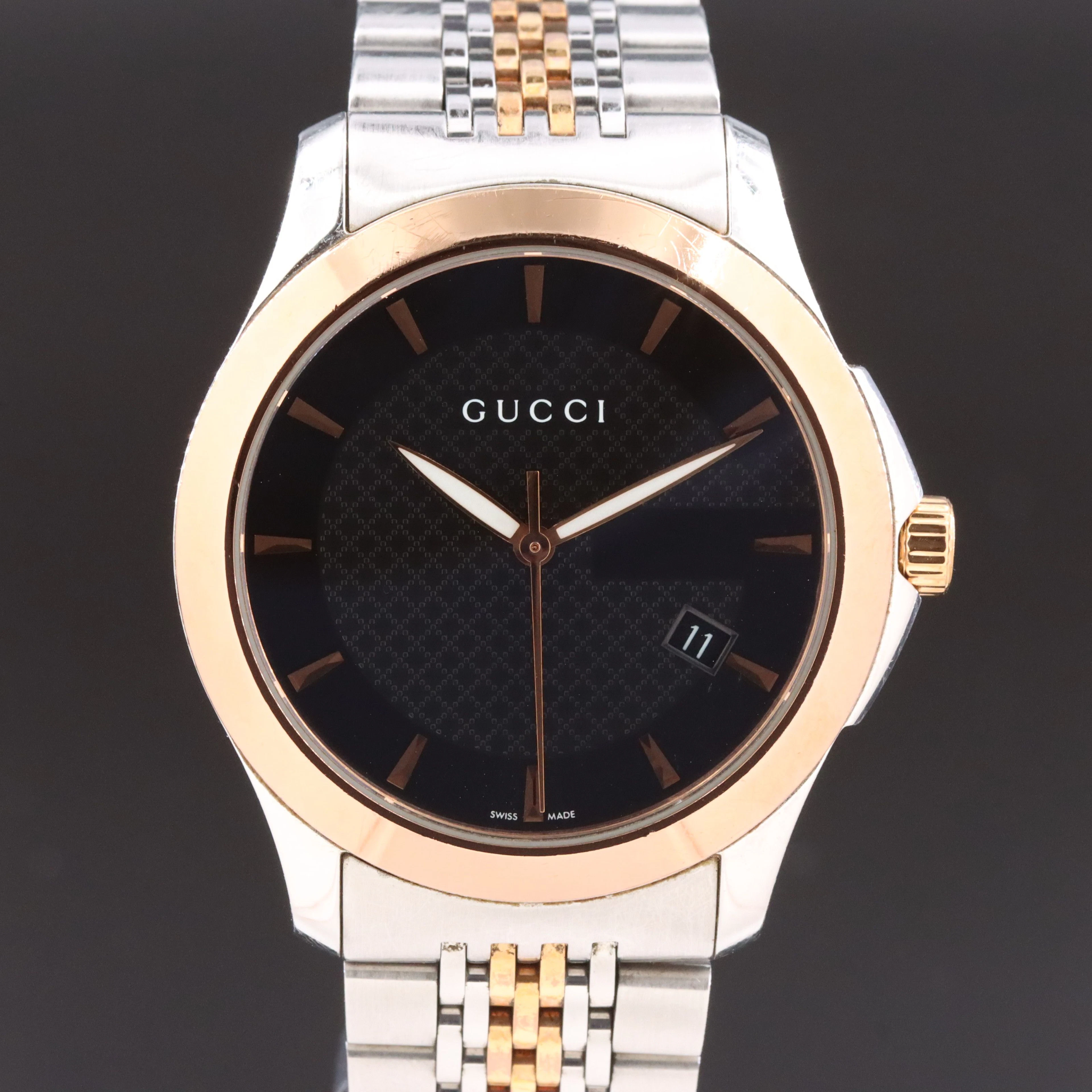 Gucci G Timeless Collection Two-Tone Swiss Quartz Watch #126.4