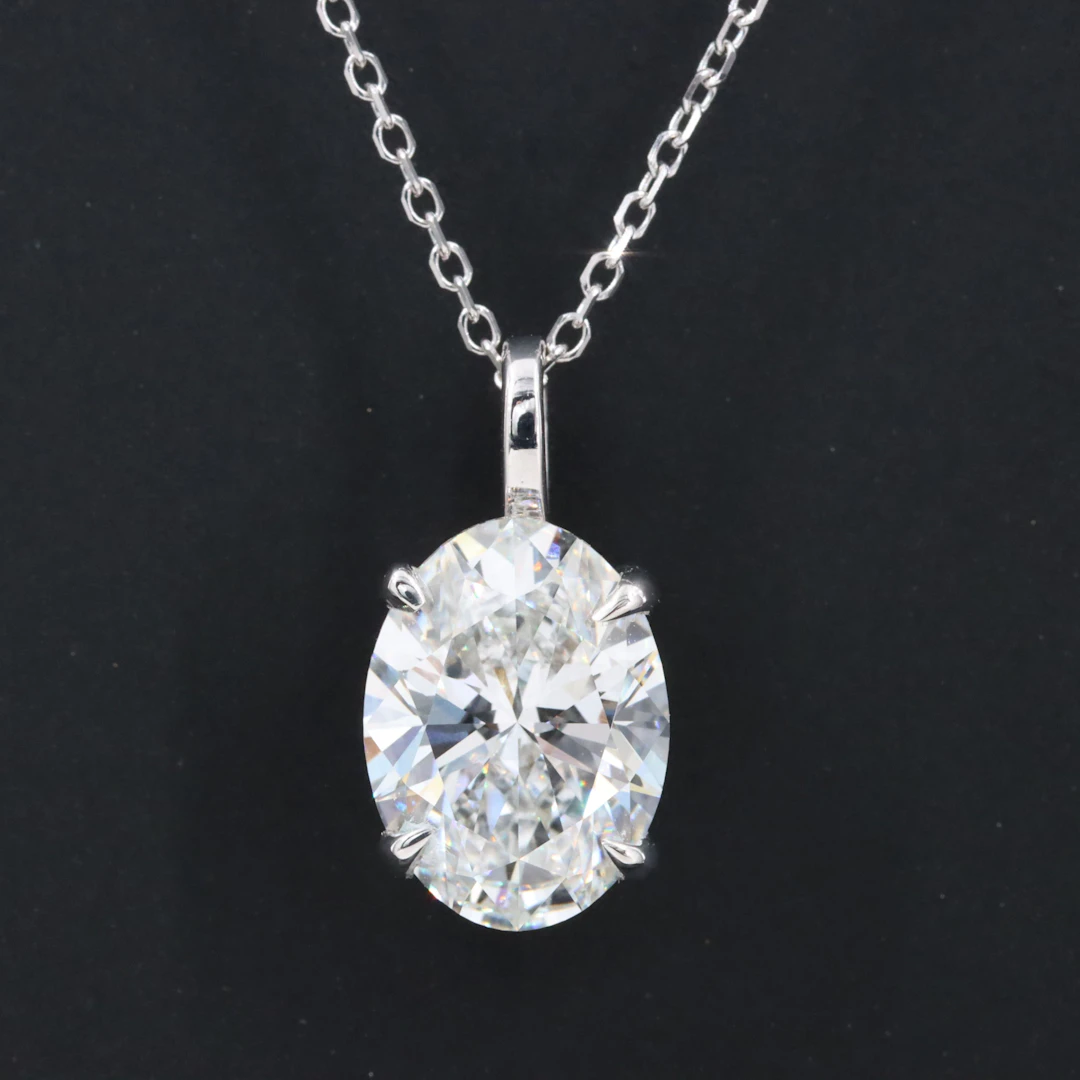 14K 1.98 CT Lab Grown Diamond Solitaire Pendant Necklace with IGI Report