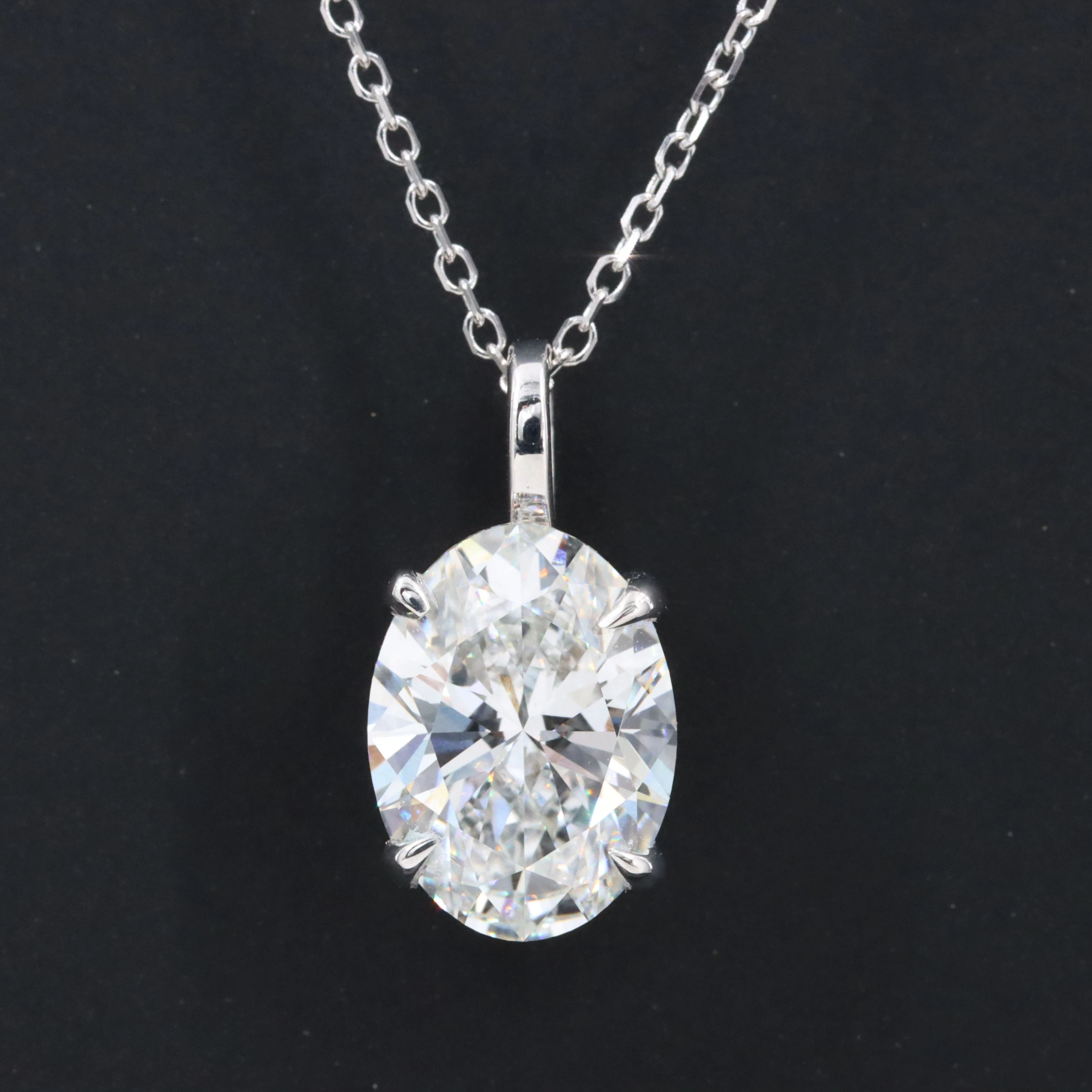 14K 1.98 CT Lab Grown Diamond Solitaire Pendant Necklace with IGI Report