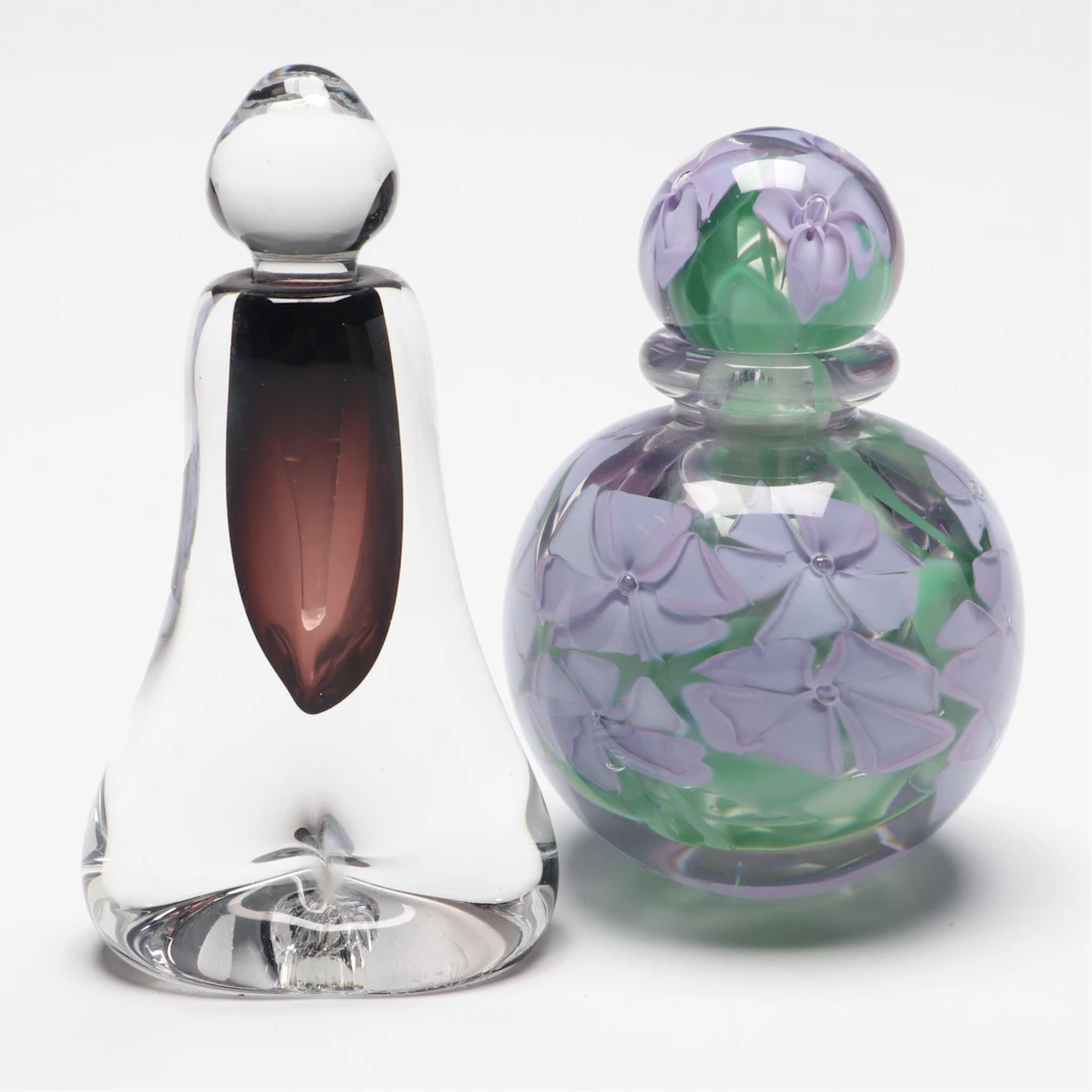 Douglas Becker and Other Art Glass Perfume Bottles, Vintage