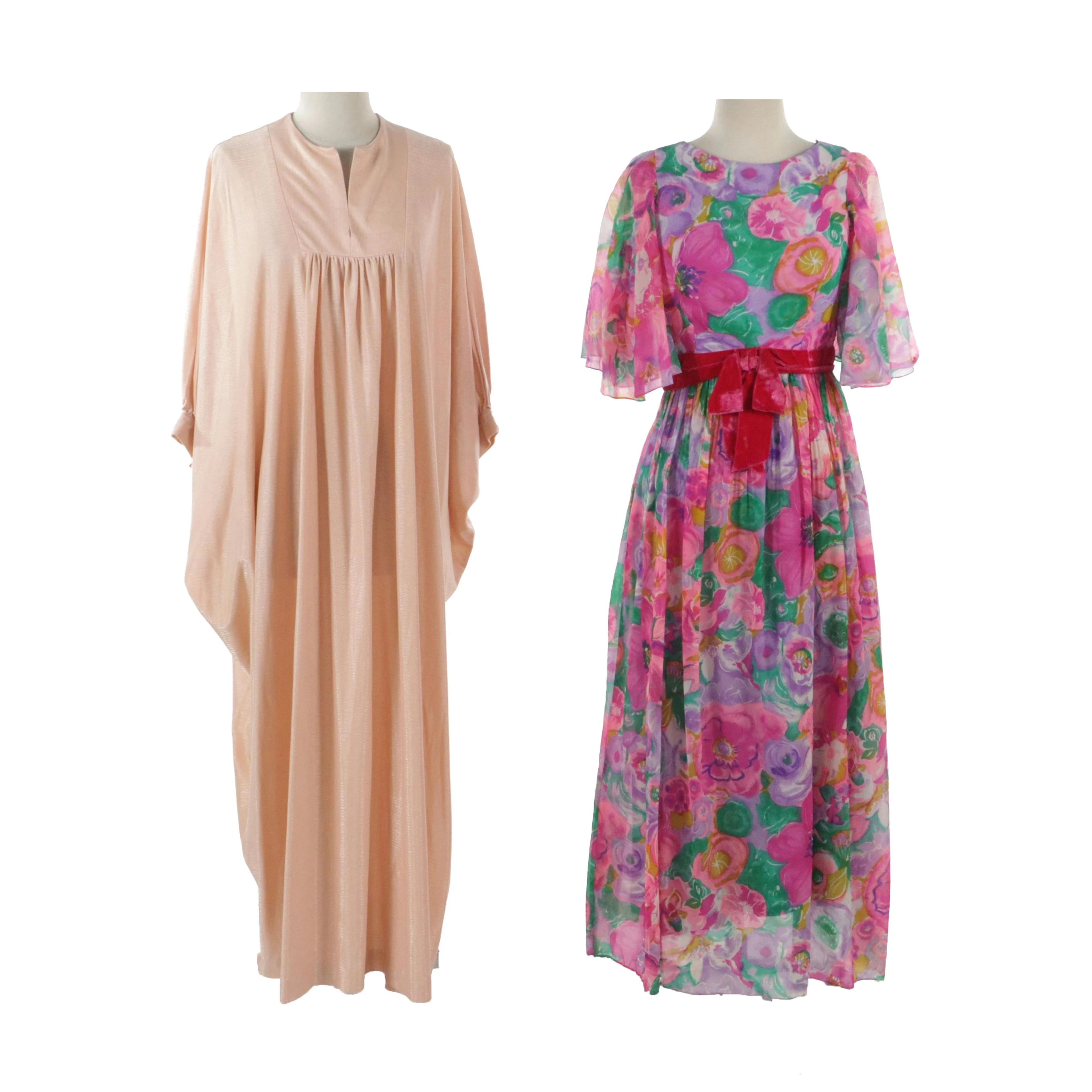 Esther Wolf Multicolor Floral Print Dress and Feiner Fashions Shimmery Caftan
