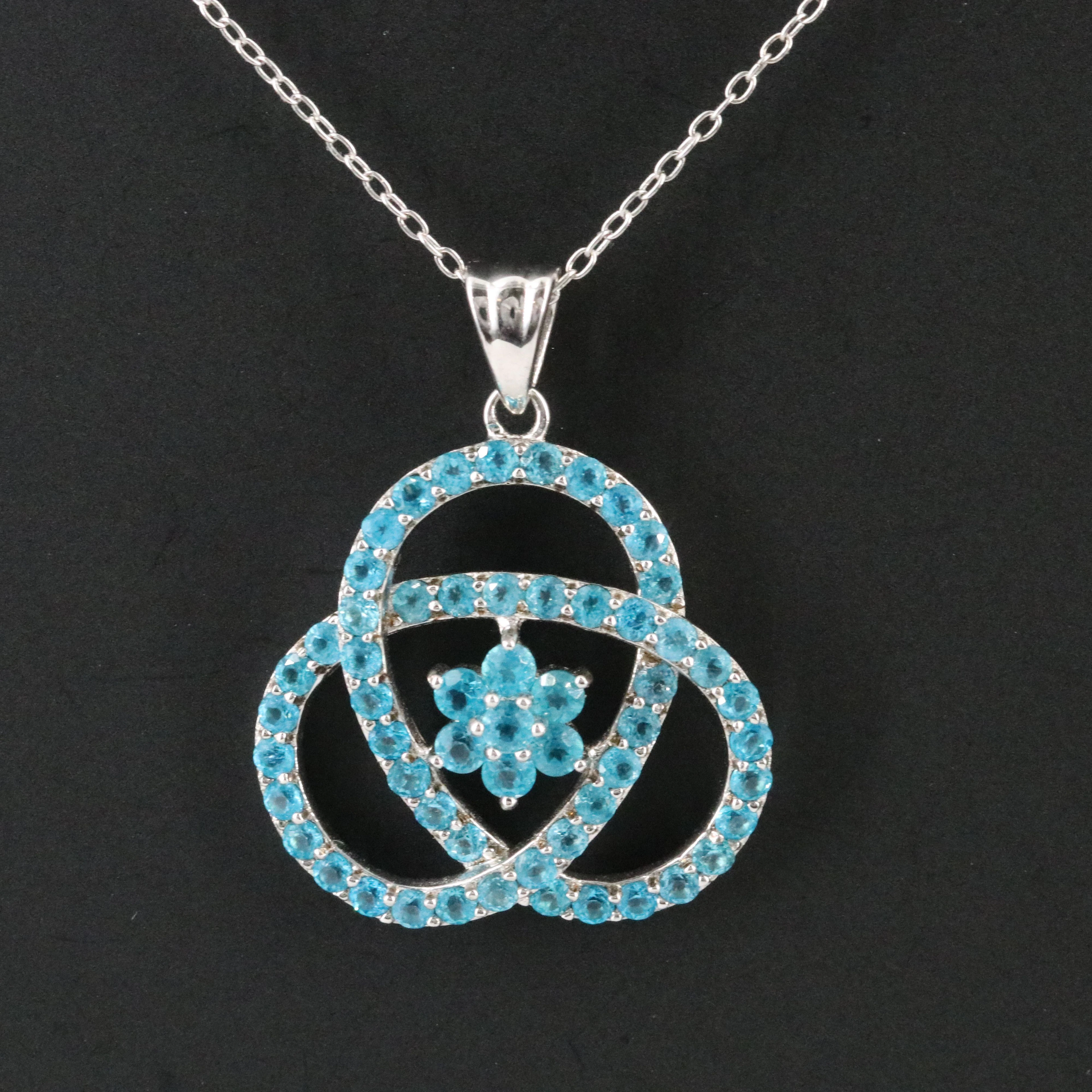 Sterling Apatite Knot Pendant Necklace