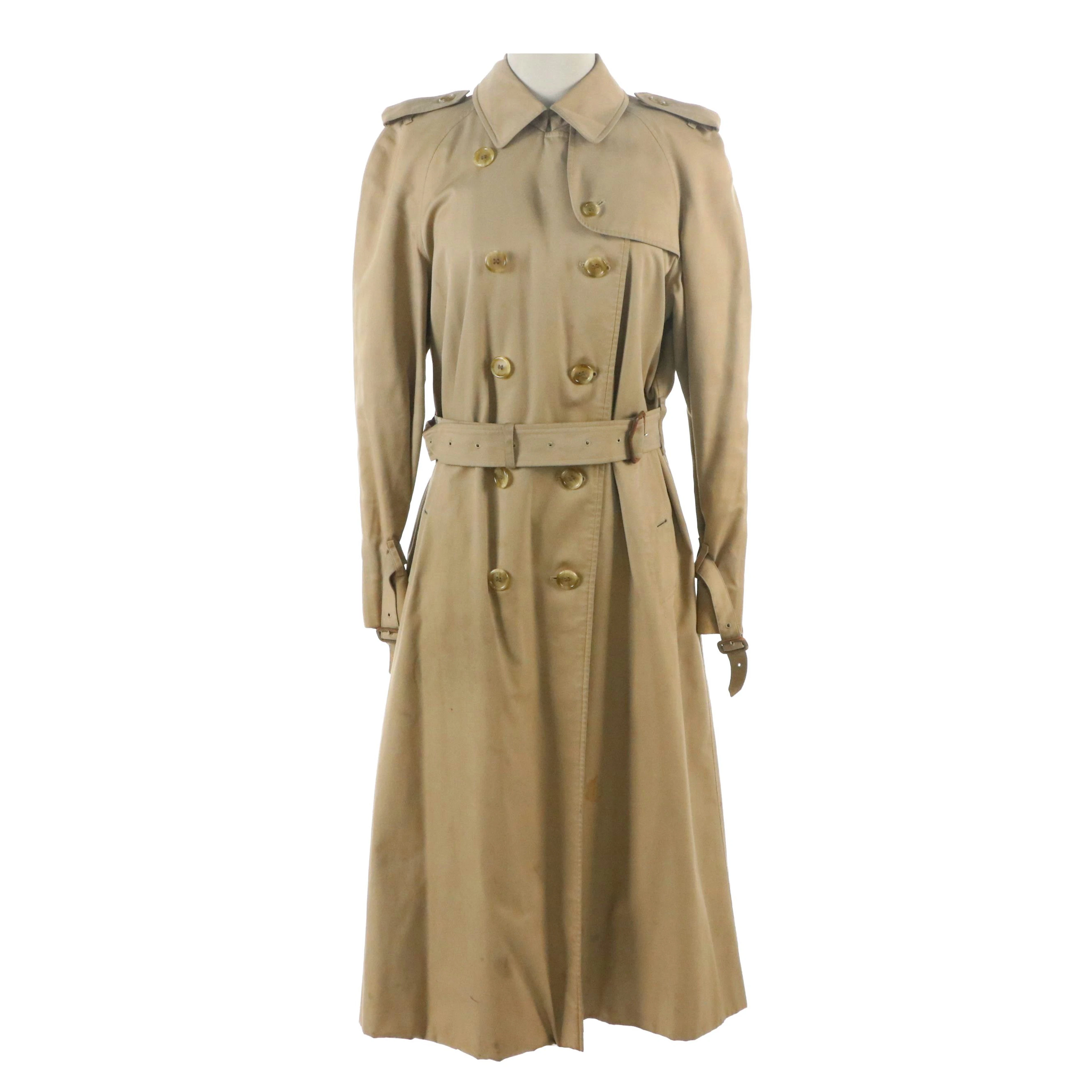 Burberrys Double-Breasted Trench Coat with Nova Check Lining