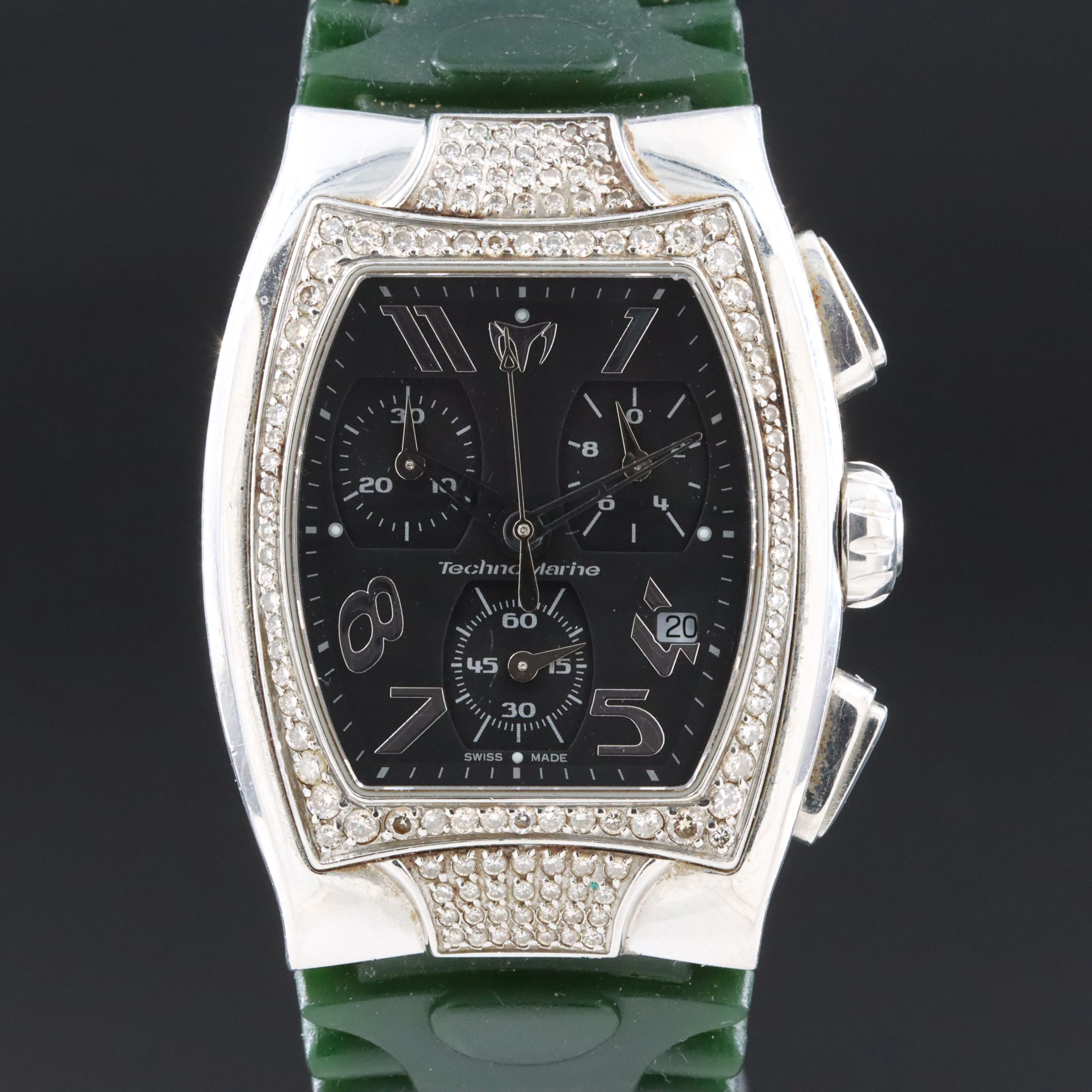 TechnoMarine Techno Square Diamond Chronograph Swiss Quartz Watch