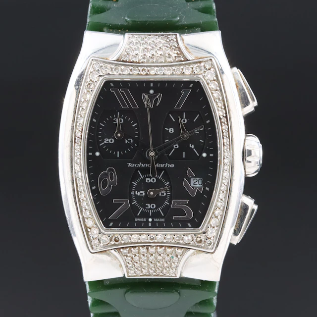 TechnoMarine Techno Square Diamond Chronograph Swiss Quartz Watch