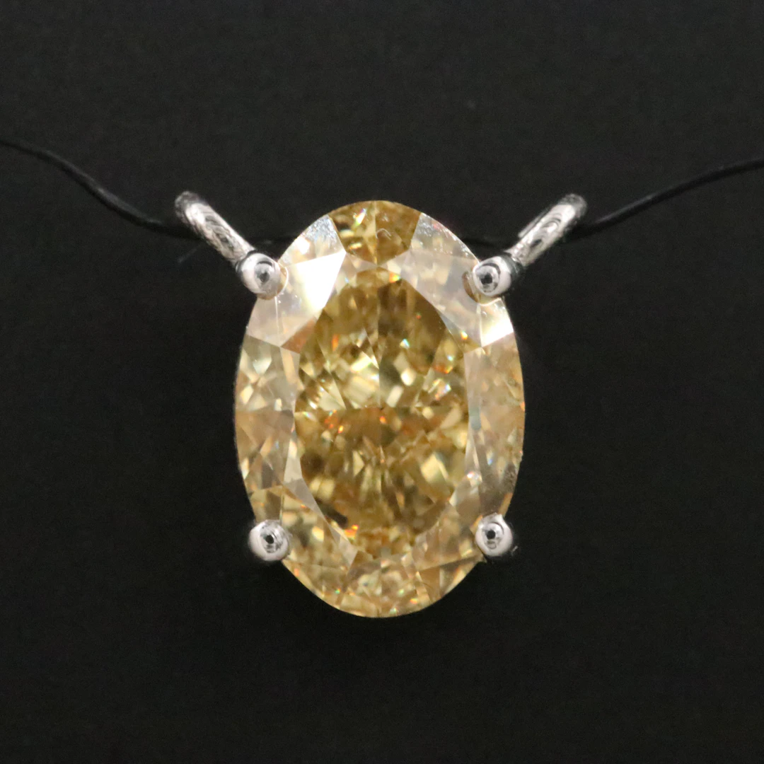 14K Pendant Setting with 2.08 CT Lab Grown Fancy Yellow Diamond