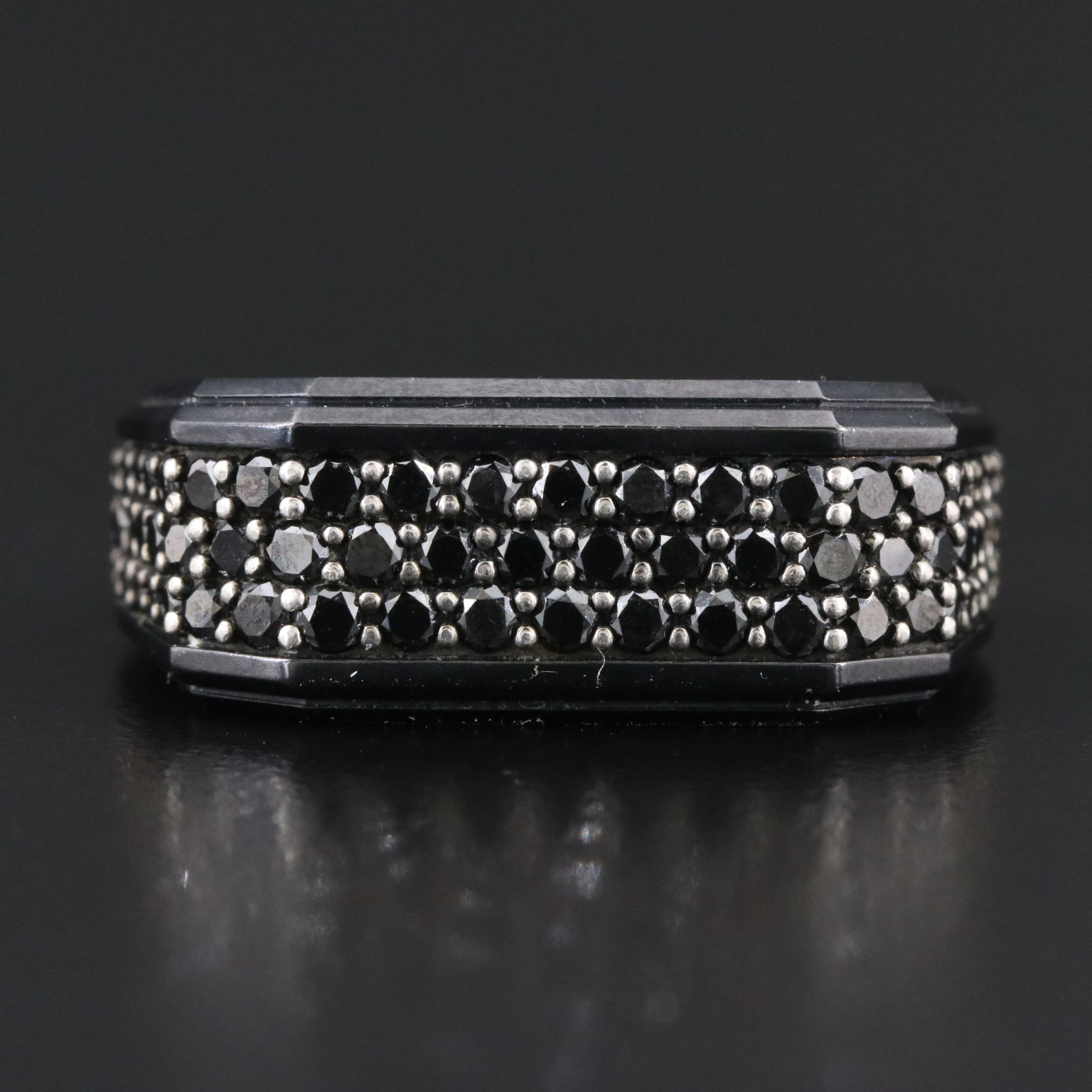 David Yurman Streamline Titanium and 1.42 CTW Black Diamond Ring