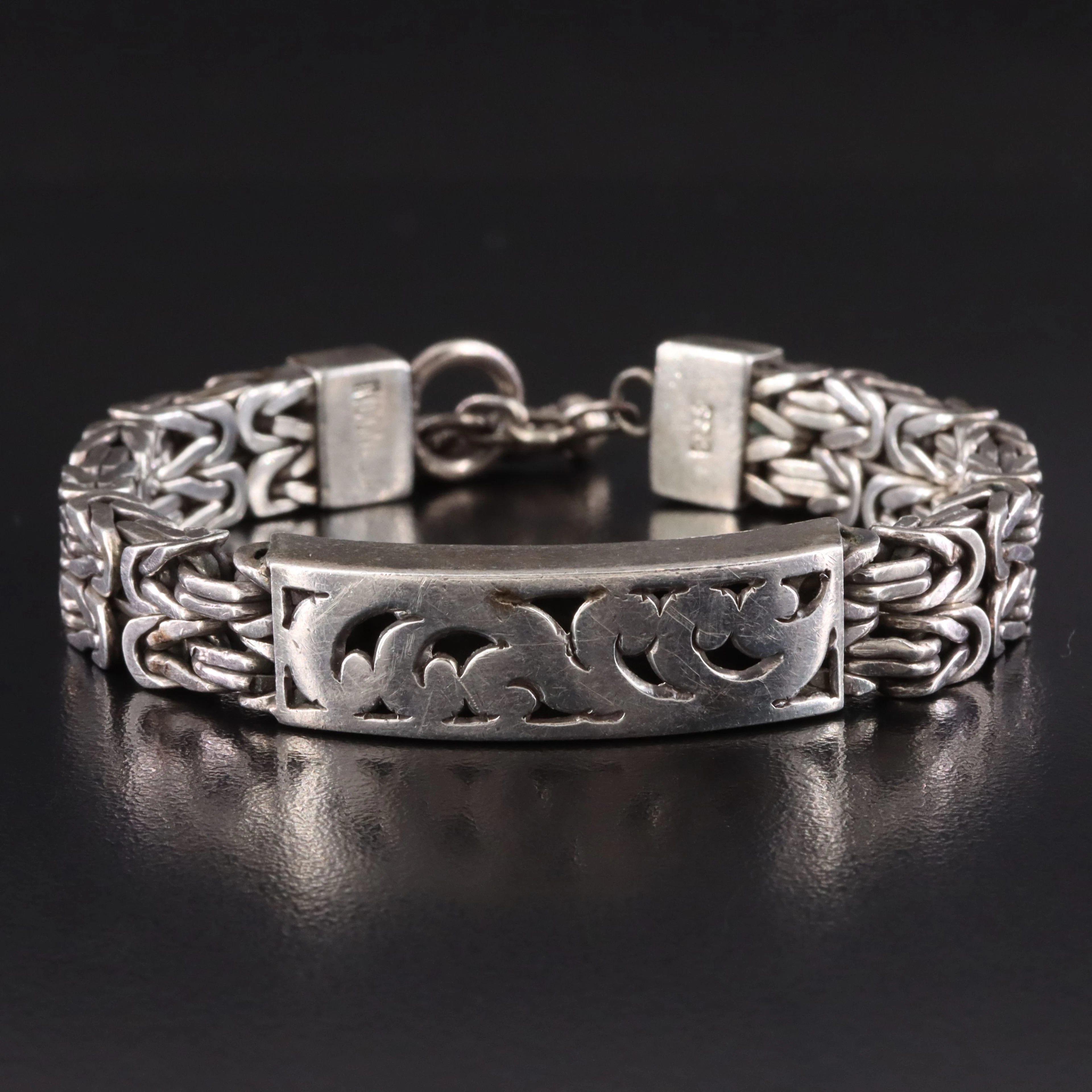 Lois Hill Sterling ID Scroll Bracelet