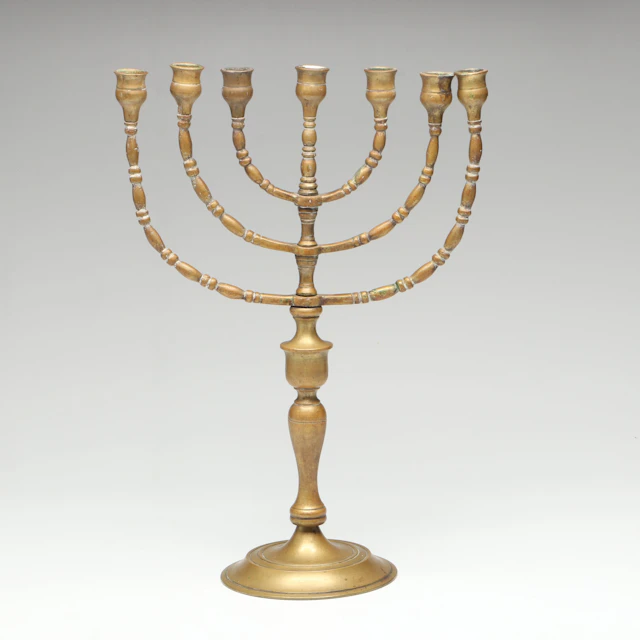 Vintage Judaism Brass Adjustable Temple Menorah