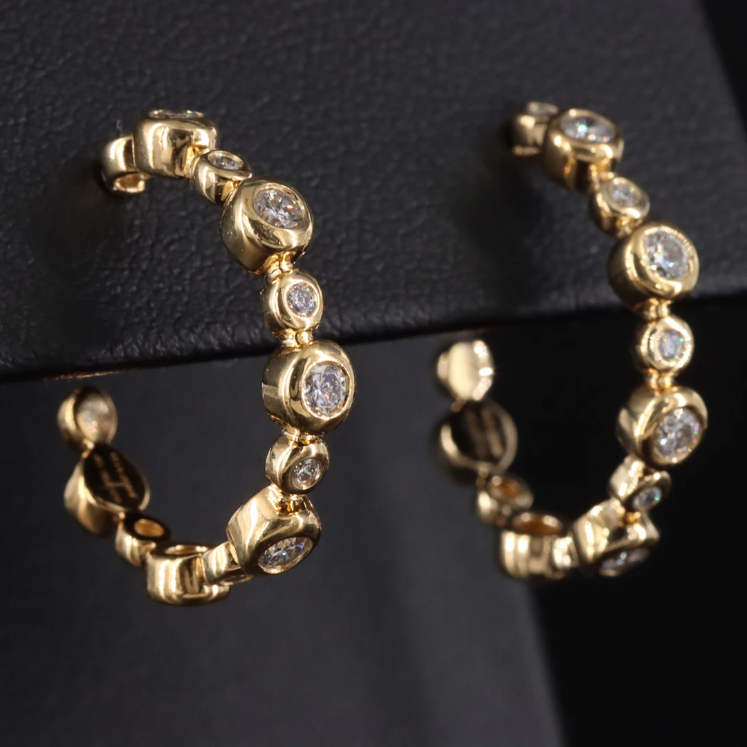 Sterling Lab Grown Diamond Hoop Earrings