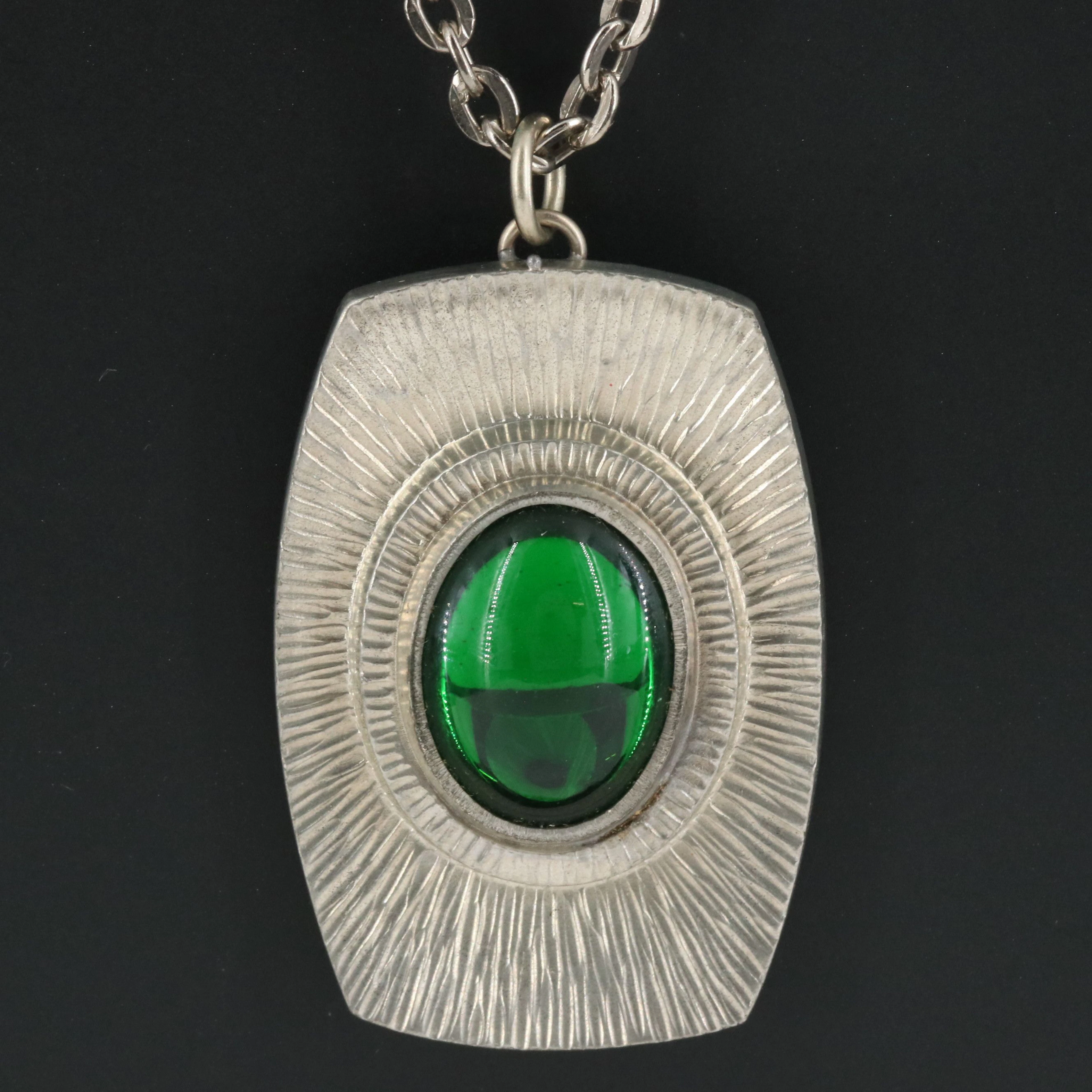 Danish Jorgen Jensen Pewter Pendant Necklace