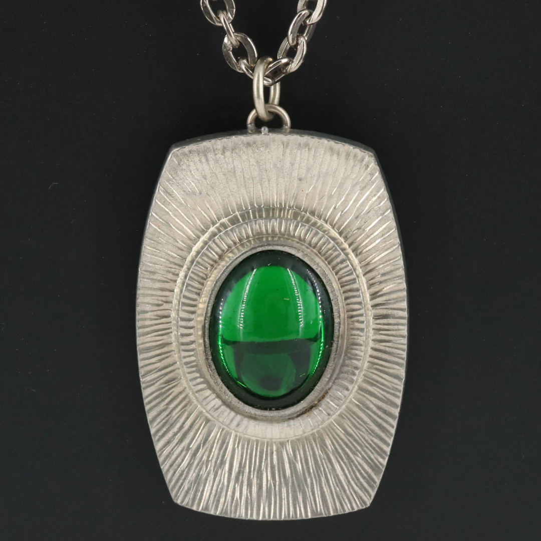 Danish Jorgen Jensen Pewter Pendant Necklace